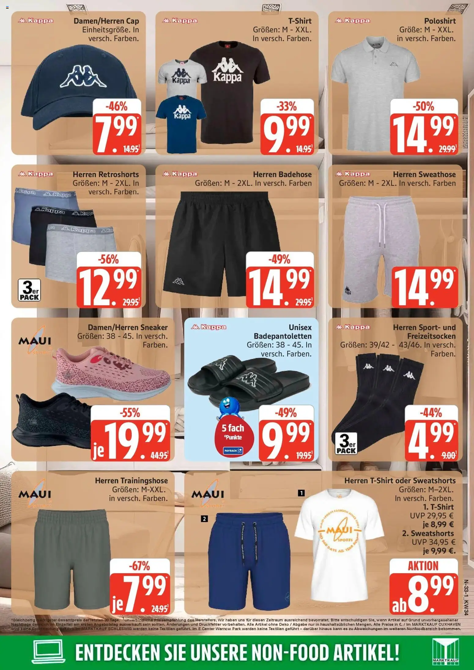 Marktkauf Prospekt Cuxhaven (ab 17.08.2026) » Angebote online | Seite: 33 | Produkte: Sweathose, Sweatshorts, Trainingshose, Bad