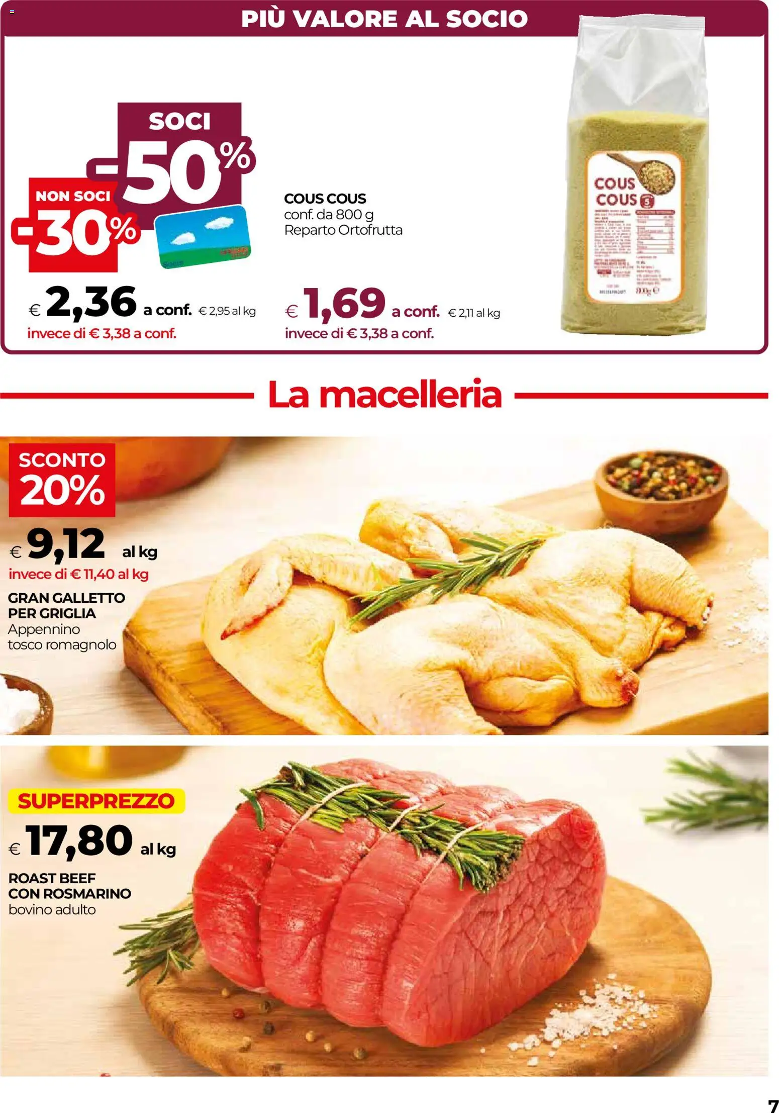 Volantino COOP del 20/08/2026 | Pagina: 7 | Prodotti: Bovino, Rosmarino, Cous cous, Griglia