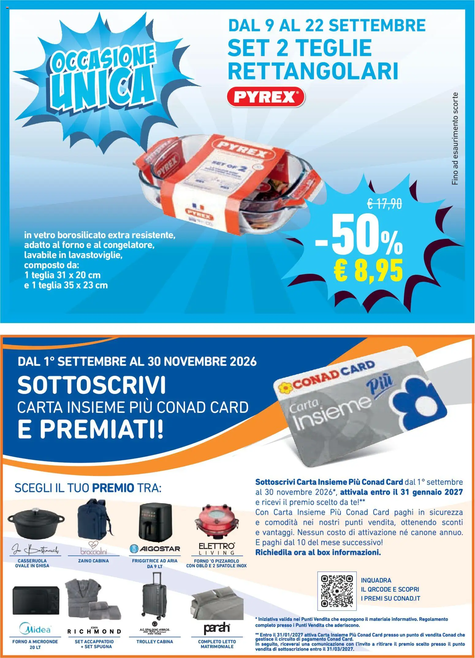 Volantino Conad del 09/09/2026 | Pagina: 19 | Prodotti: Teglia, Letto matrimoniale, Casseruola, Letto