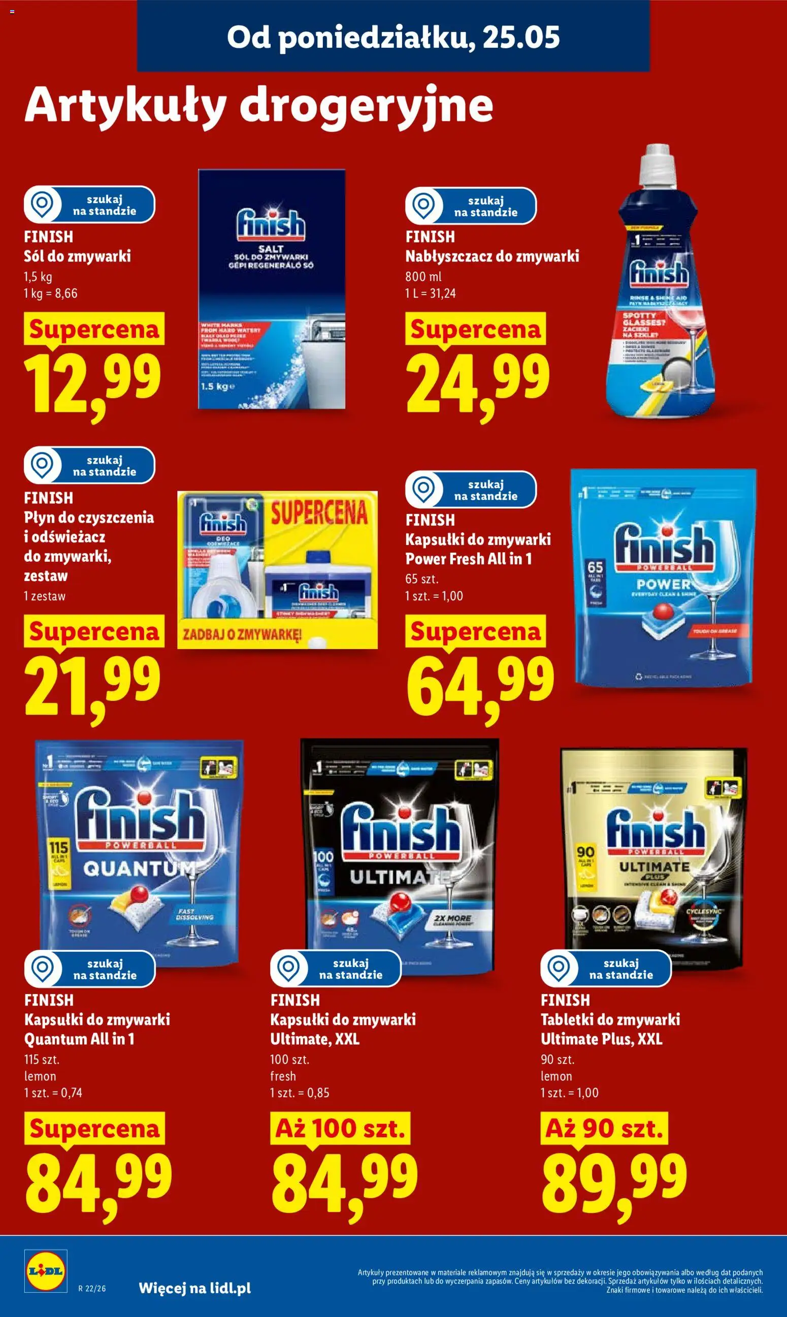 Lidl gazetka od 25.05.2026 | Strona: 92 | Produkty: Odświeżacz, Sól do zmywarki, Finish, Tabletki do zmywarki