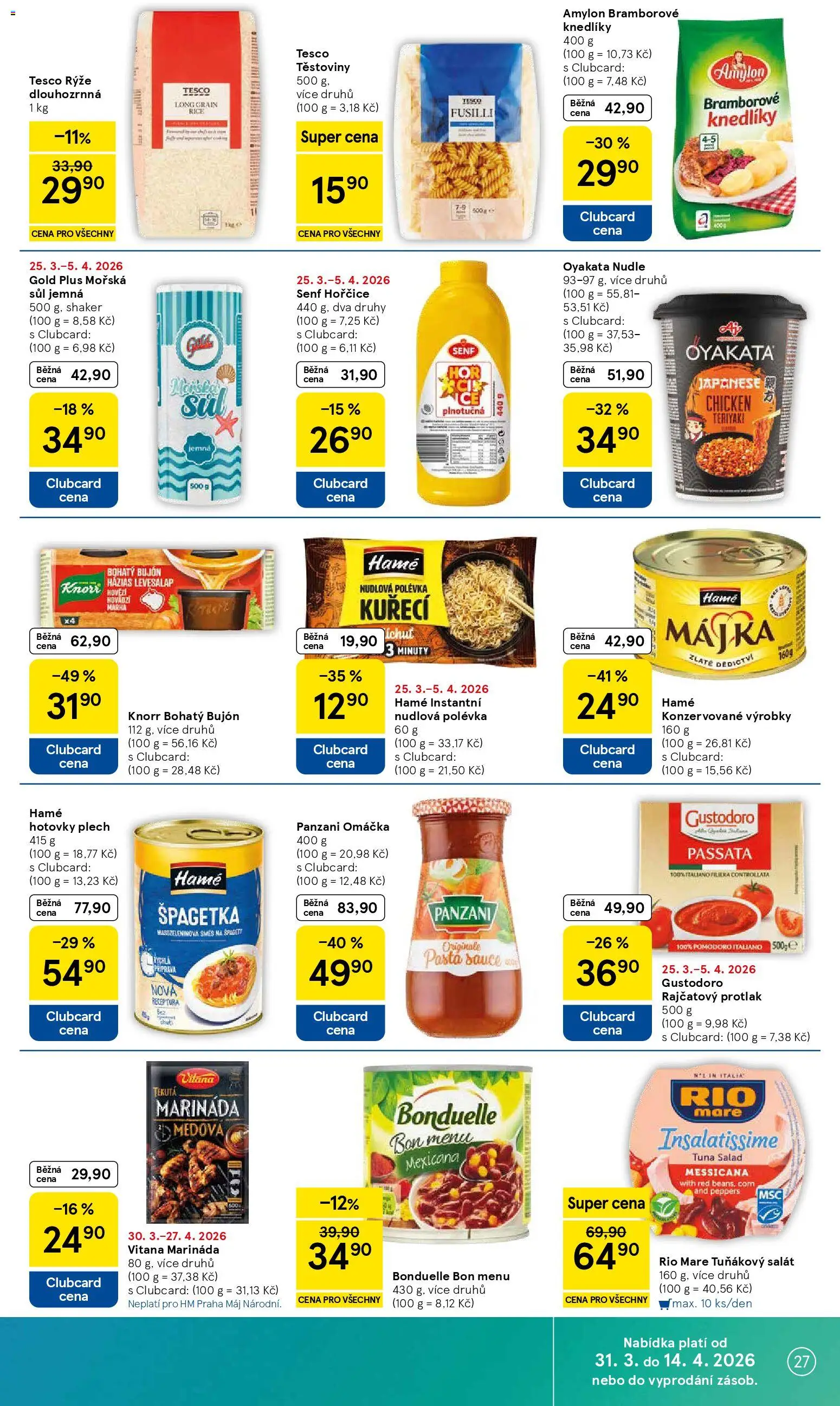 Tesco leták - Hypermarket od 31.03.2026 | Strana: 27 | Produkty: Passata, Plech, Bujón, Marináda