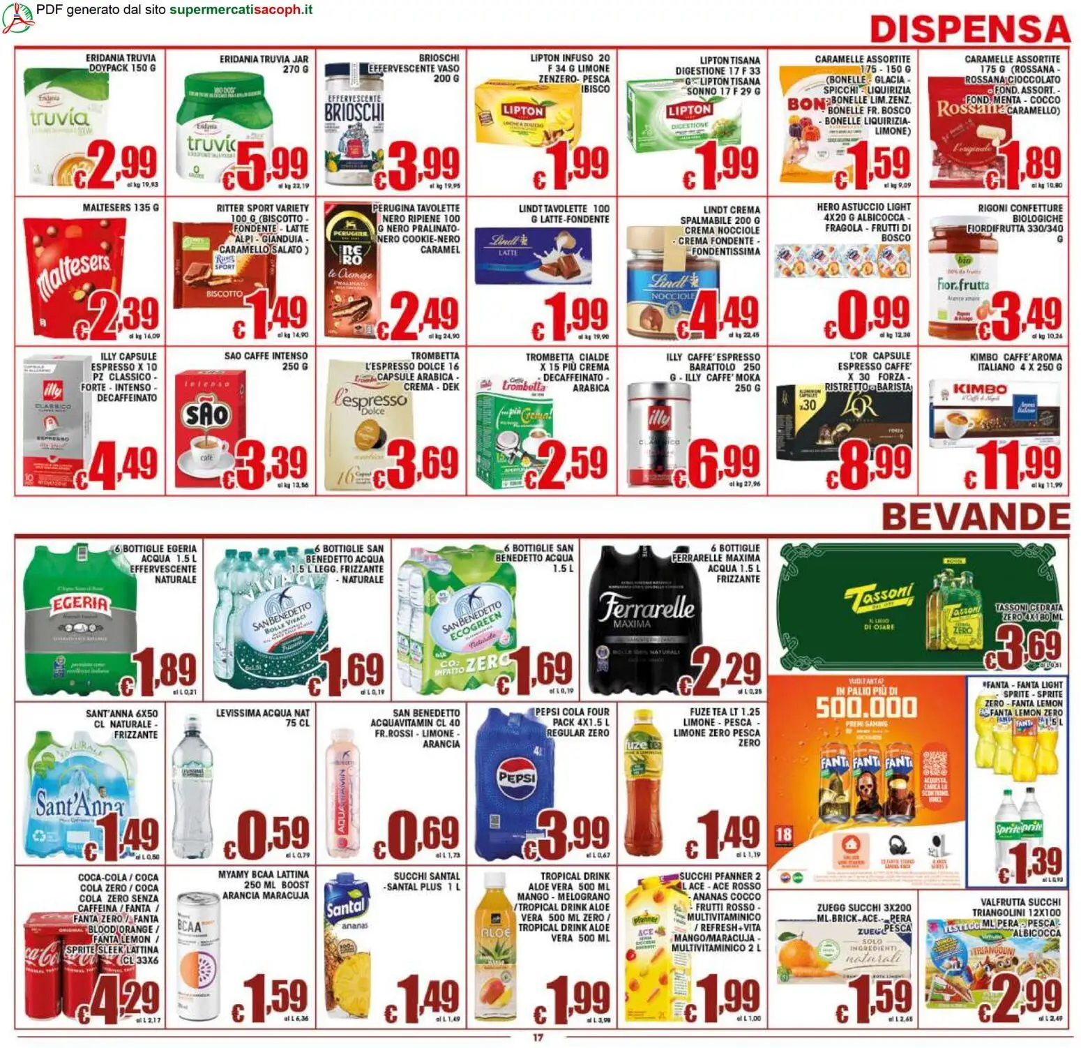 Volantino Sacoph del 17.04.2026 | Pagina: 17 | Prodotti: Caffè, Caramelle, Menta, Cedrata
