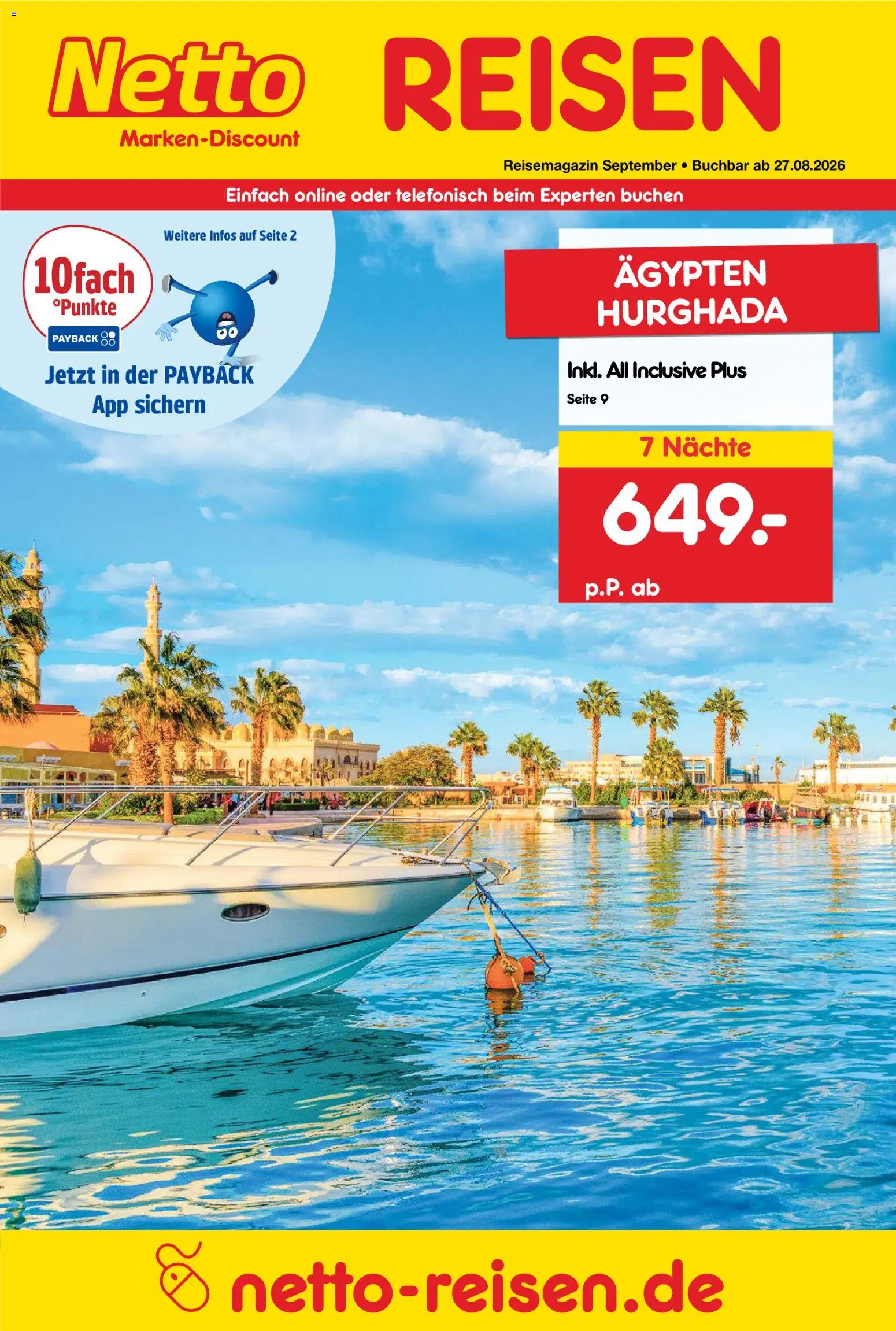 Netto Reisen Donnerstag, 27. August Große Ersparnis