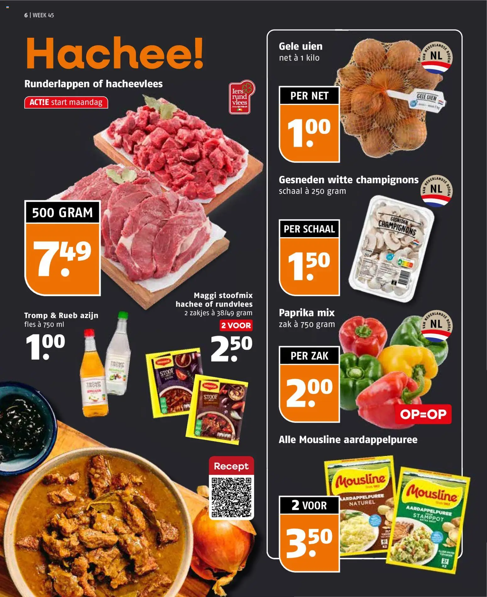 {H1} | Pagina: 6 | Producten: Champignons, Vlees, Schaal, Zak