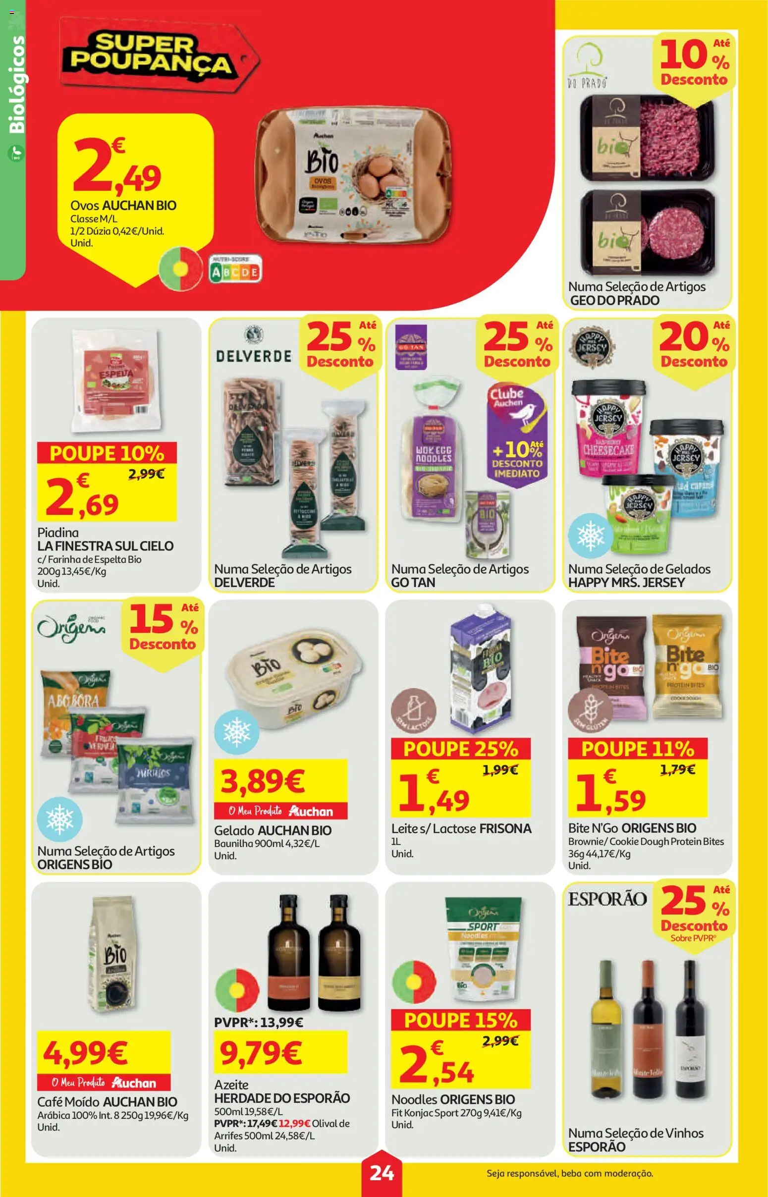 Auchan folheto │ válido de 21.05.2026 | Página: 24 | Produtos: Azeite, Leite, Ovos, Café