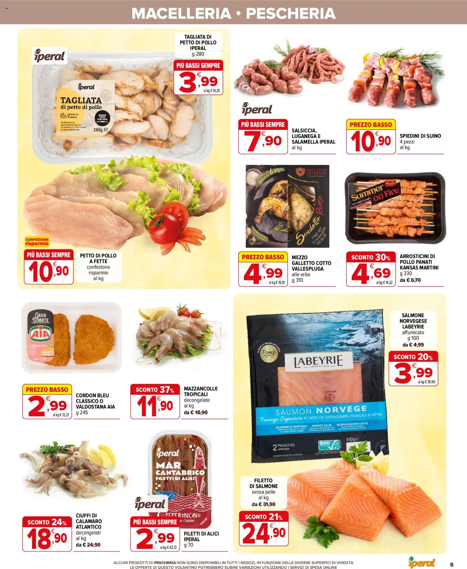 Volantino Iperal del 17.06.2026 | Pagina: 5 | Prodotti: Salmone, Peperoncino, Spiedini, Alici