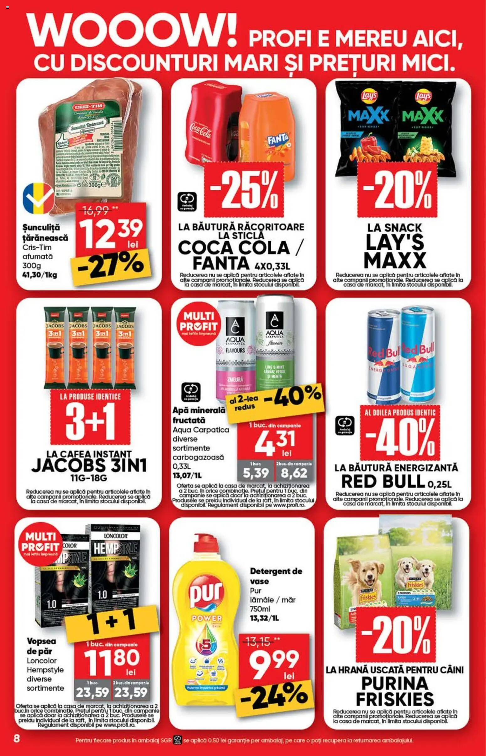 Noul catalog Profi – valabil de la 29.04.2026 | Pagină: 8 | Produse: Detergent de vase, Detergent, Apă, Vopsea de păr