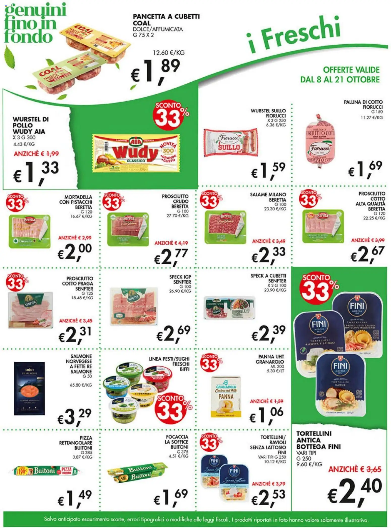 Volantino Coal del 08/10/2026 | Pagina: 7 | Prodotti: Prosciutto, Spinaci, Pistacchi, Senza lattosio