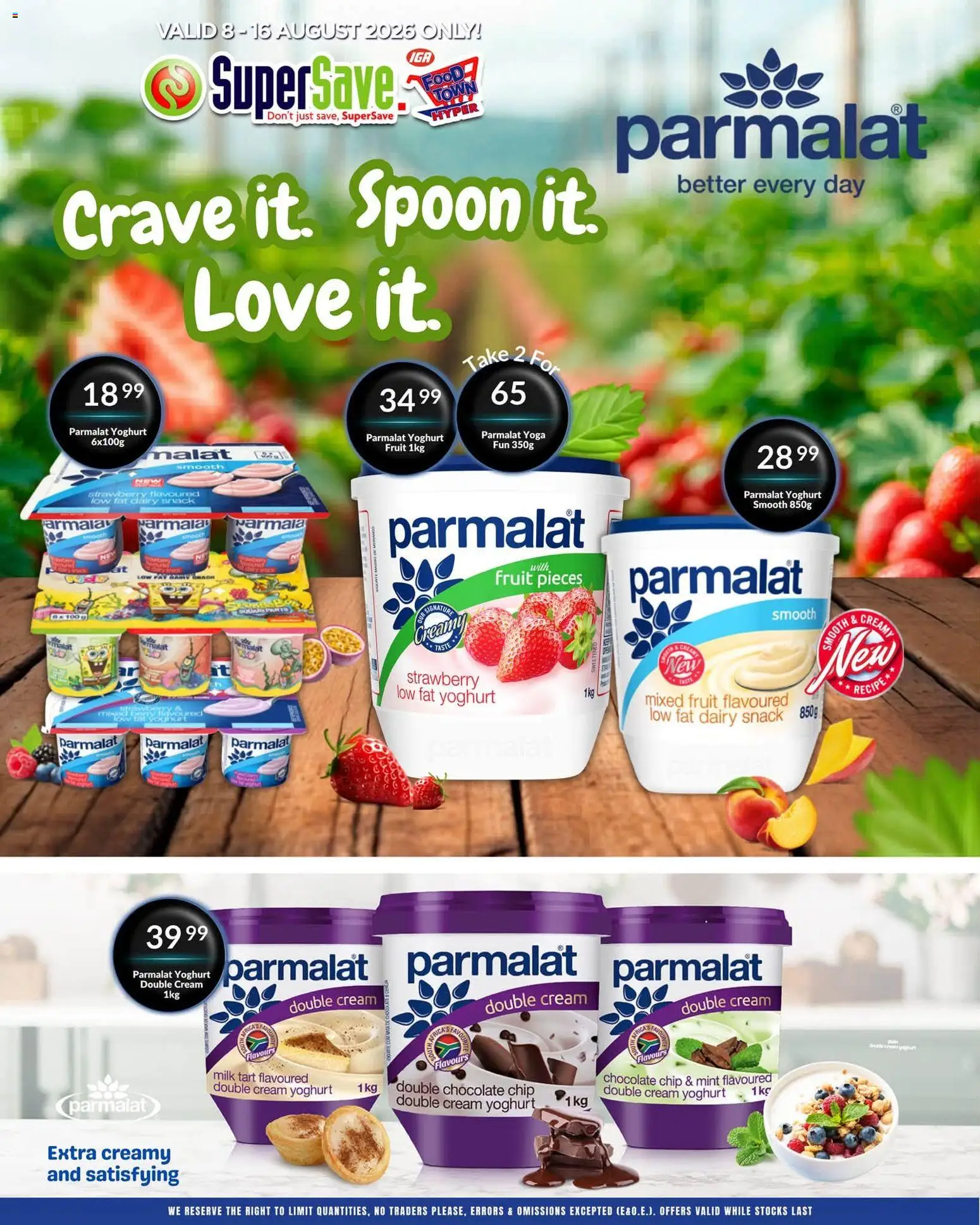 New Super Save catalogue – valid from 08/08/2026 | Page: 2 | Products: Yoghurt, Chocolate, Cream, Fruit