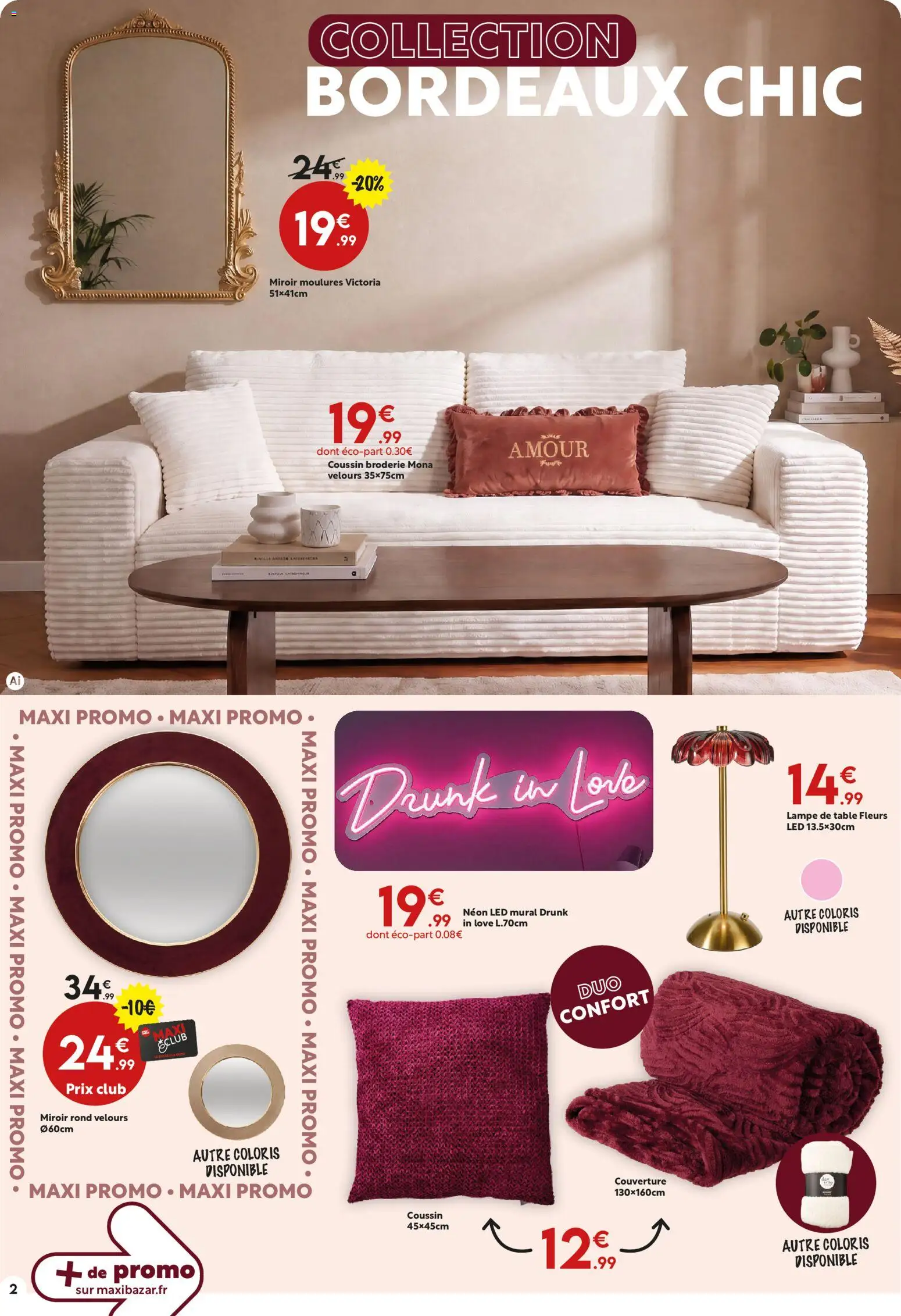 {H1} | Page: 2 | Produits: Fleurs, Table, Lampe, Miroir rond