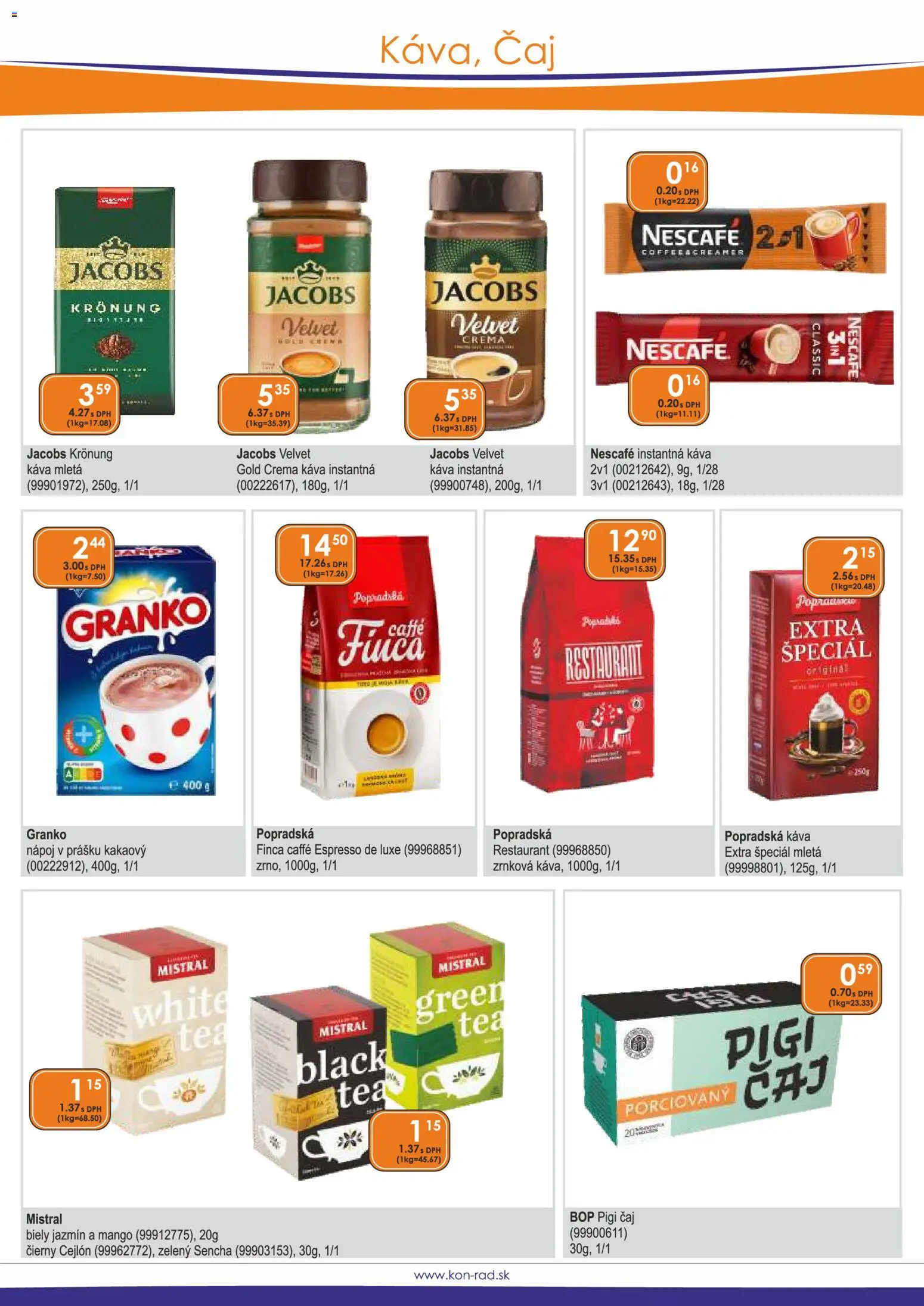 Nové KON - RAD akcie – leták je platný od 01.09.2026 | Strana: 30 | Produkty: Instantná káva, Jacobs Krönung, Mletá káva, Nescafé Classic