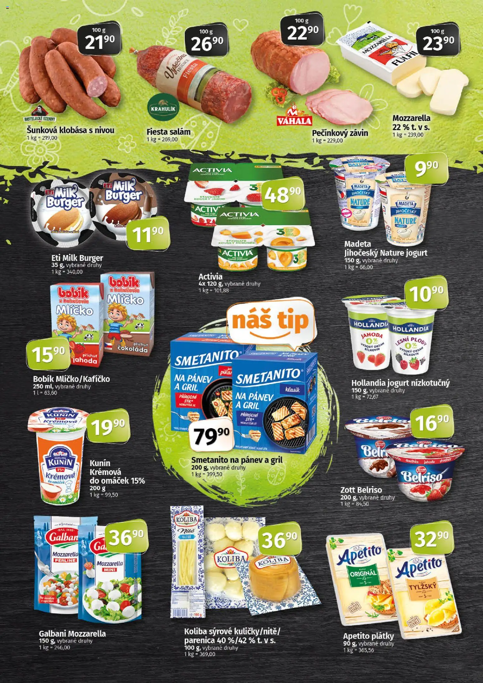 Coop leták - Tip Extra od 10.06.2026 | Strana: 2 | Produkty: Burger, Jogurt, Čokoláda, Mozzarella