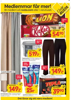 Byxor Wide och Bootcut, Finns i flera storlekar och färgerna svart och brunt. - Förhandsvisning av reklamblad från butik Rusta aktuell från 28/09/2026 | Sida: 15 | Produkter: Tandkräm, Byxor, Choklad