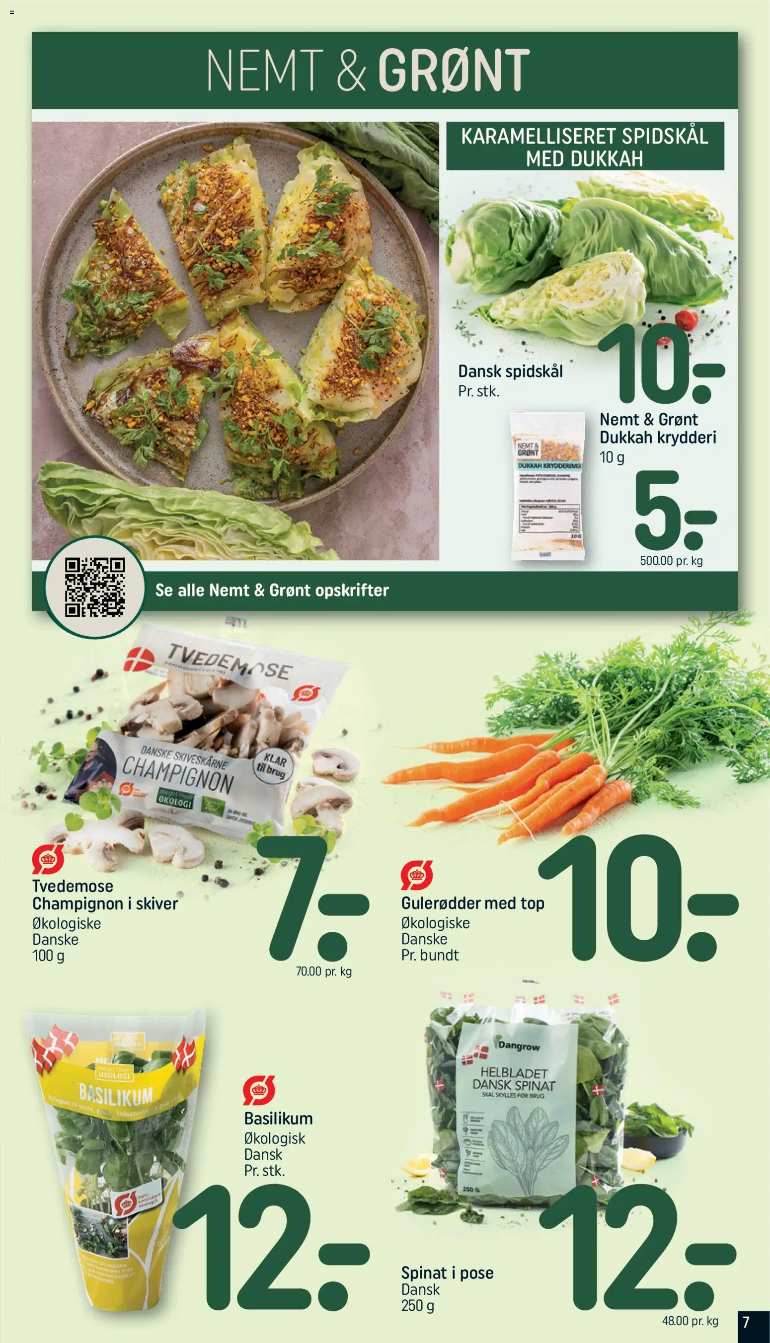 Rema 1000 tilbudsavis – gyldig fra 12/07/2026 | Side: 7 | Produkter: Pasta, Spidskål, Spinat, Basilikum