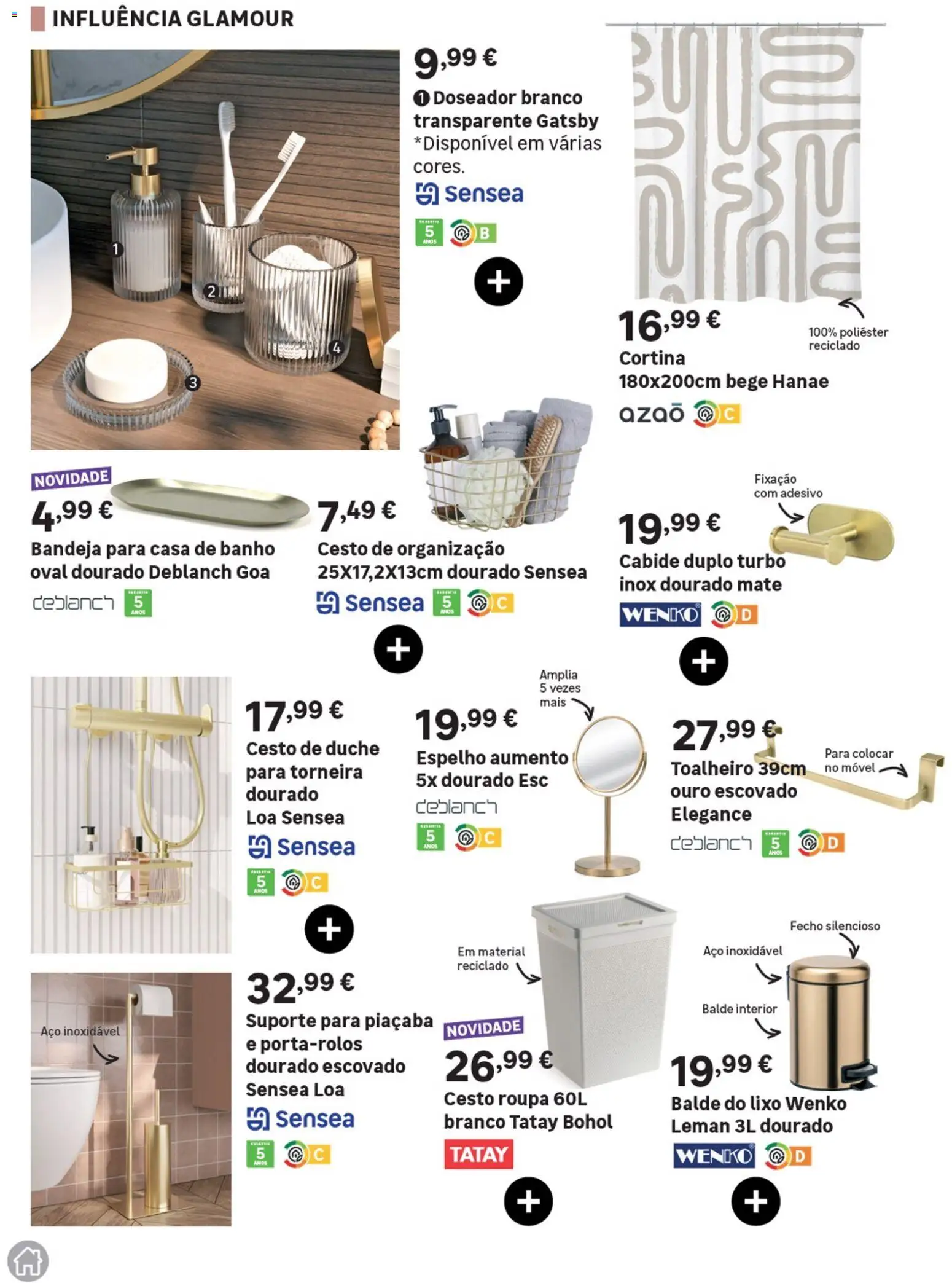 Leroy Merlin Catálogo Casas de Banho │ válido de 28.05.2026 | Página: 42 | Produtos: Bandeja, Casa de banho, Banho, Cortina