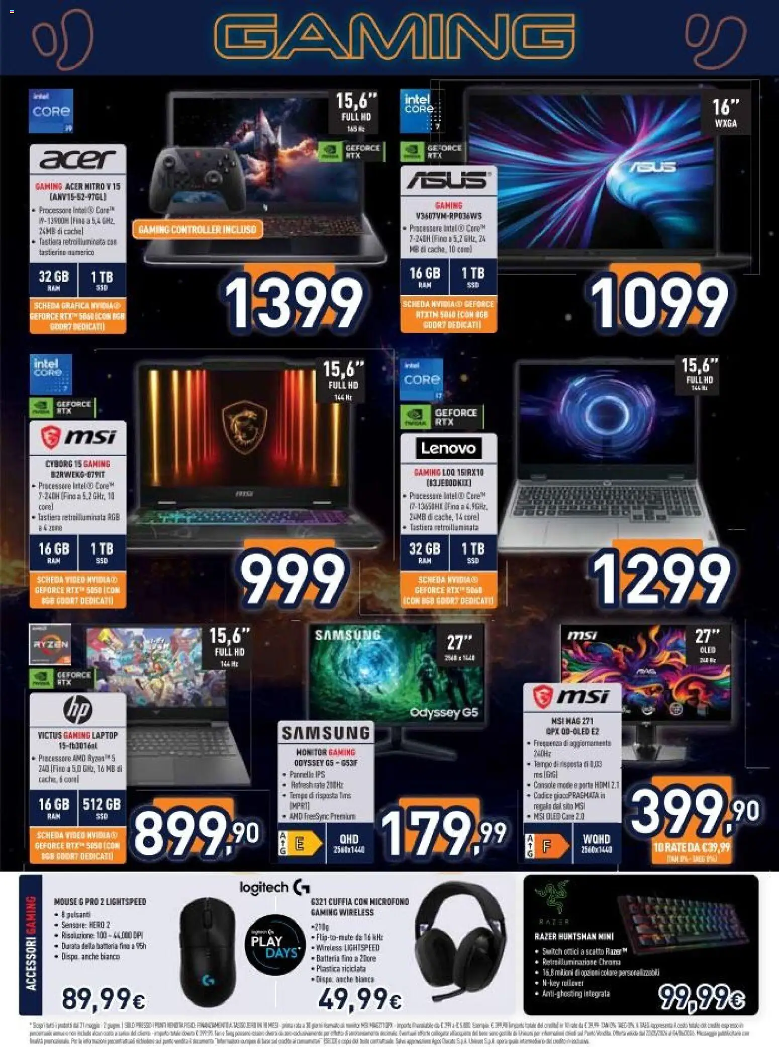 Volantino Unieuro del 22.05.2026 | Pagina: 18 | Prodotti: Laptop, Video, Microfono, Samsung