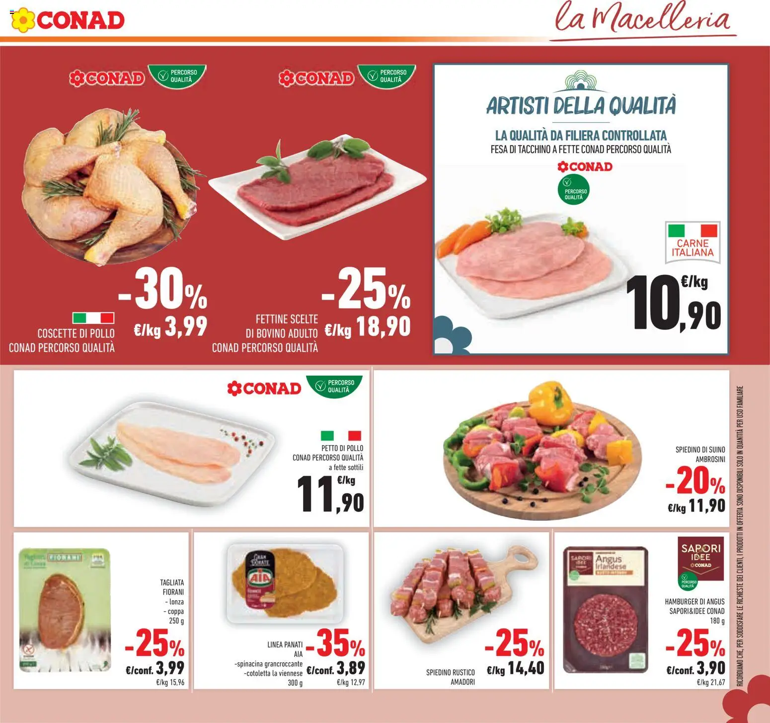 Volantino Conad del 26/08/2026 | Pagina: 13 | Prodotti: Pollo, Tacchino, Carne, Hamburger