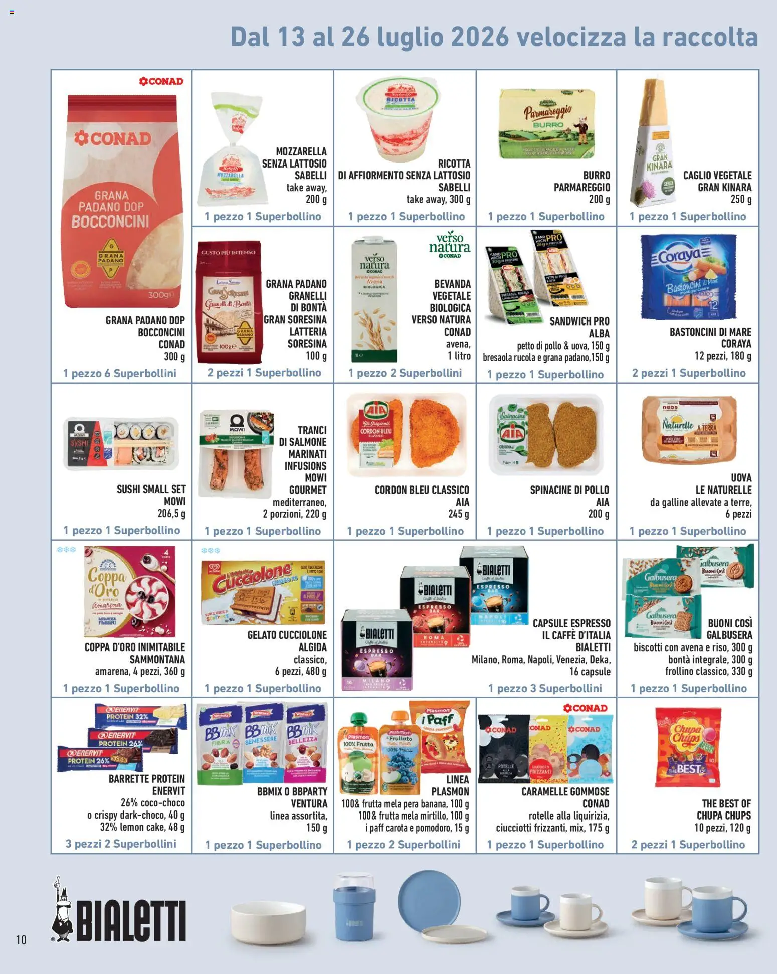 Volantino Conad del 17/07/2026 | Pagina: 10 | Prodotti: Carota, Grana Padano, Sushi, Terra