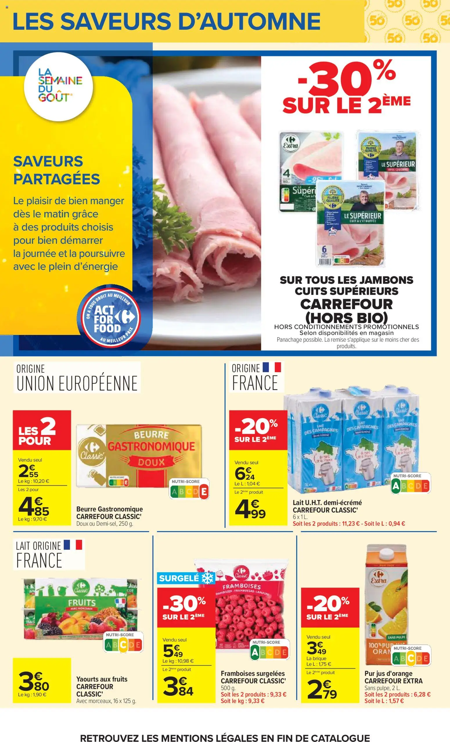 {H1} | Page: 10 | Produits: Framboises surgelées, Jus d'orange, Brique, Framboises
