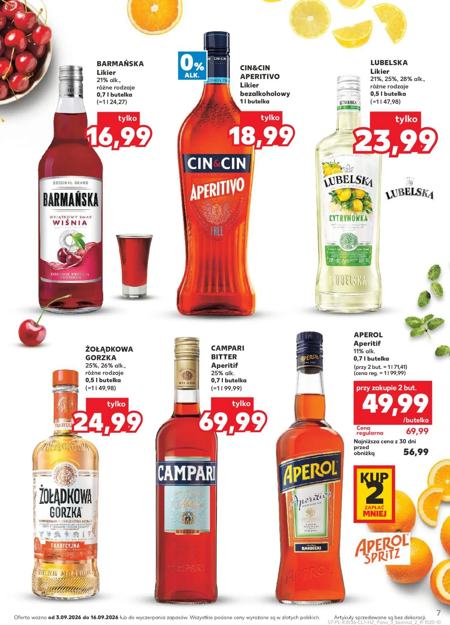 Kaufland Polsko leták - Barek od 03.09.2026 | Strana: 7 | Produkty: Campari, Spritz, Aperitivo, Aperol