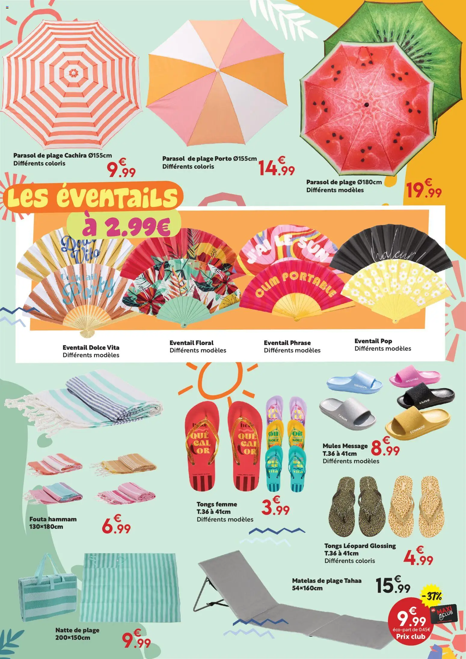 {H1} | Page: 2 | Produits: Éventail, Matelas, Portable, Tongs