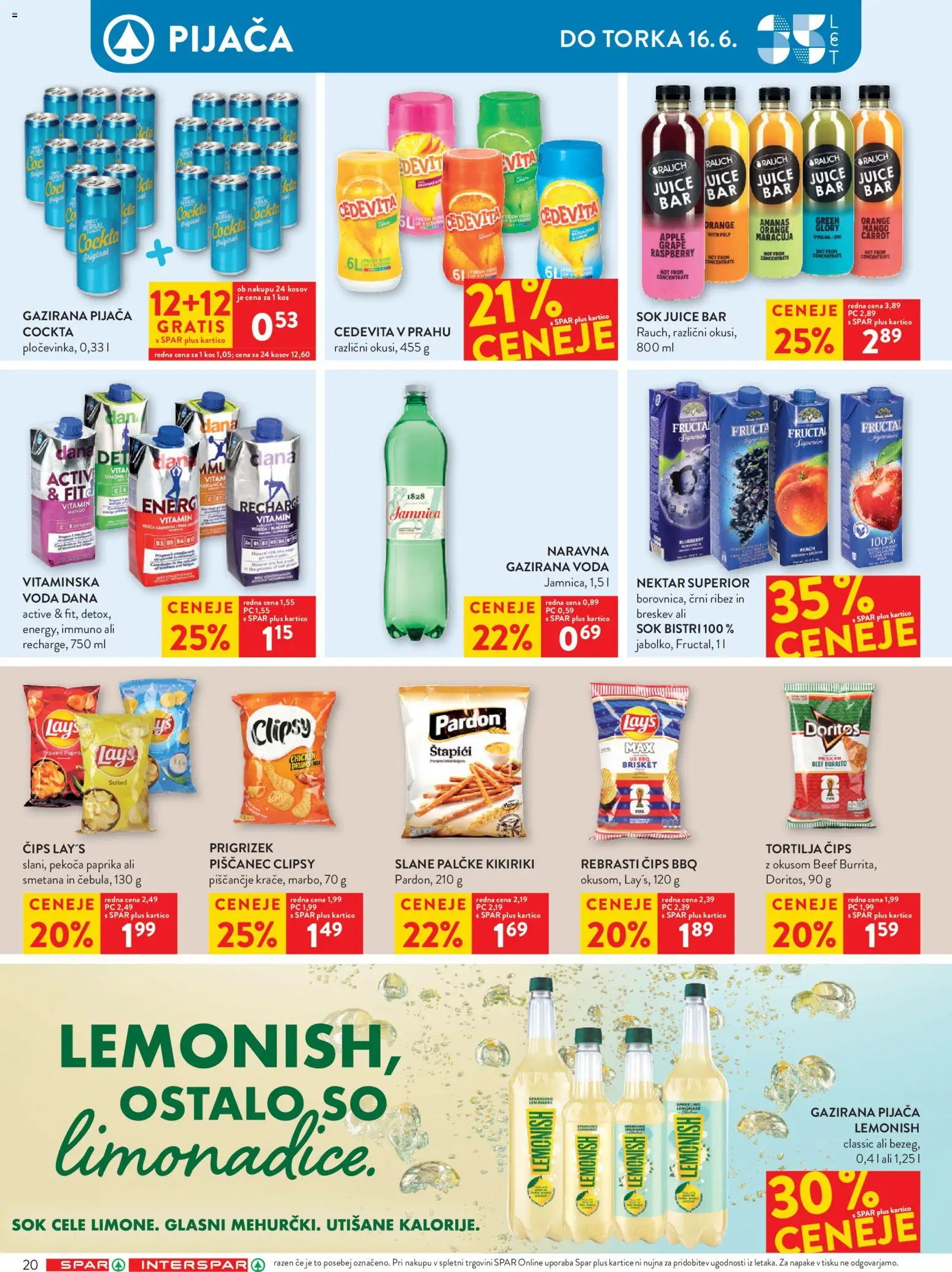 Novi Spar katalog ponudbe – veljaven od 10.06.2026 | Stran: 31 | Izdelki: Slane palčke, Kos, Smetana, Voda