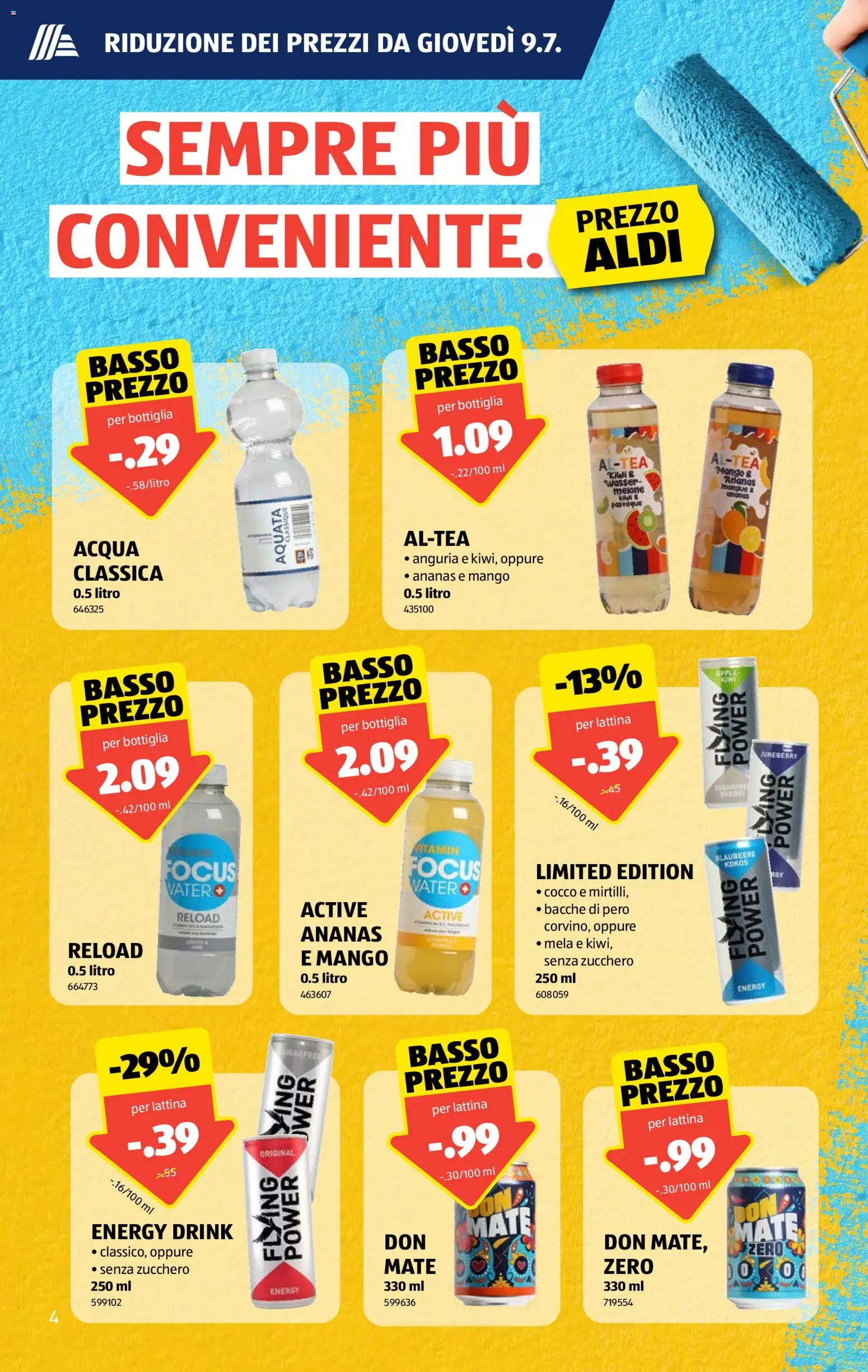 Aldi aktionen IT – gültig ab 09.07.2026 | Seite: 4 | Produkte: Ananas, Mango, Wasser