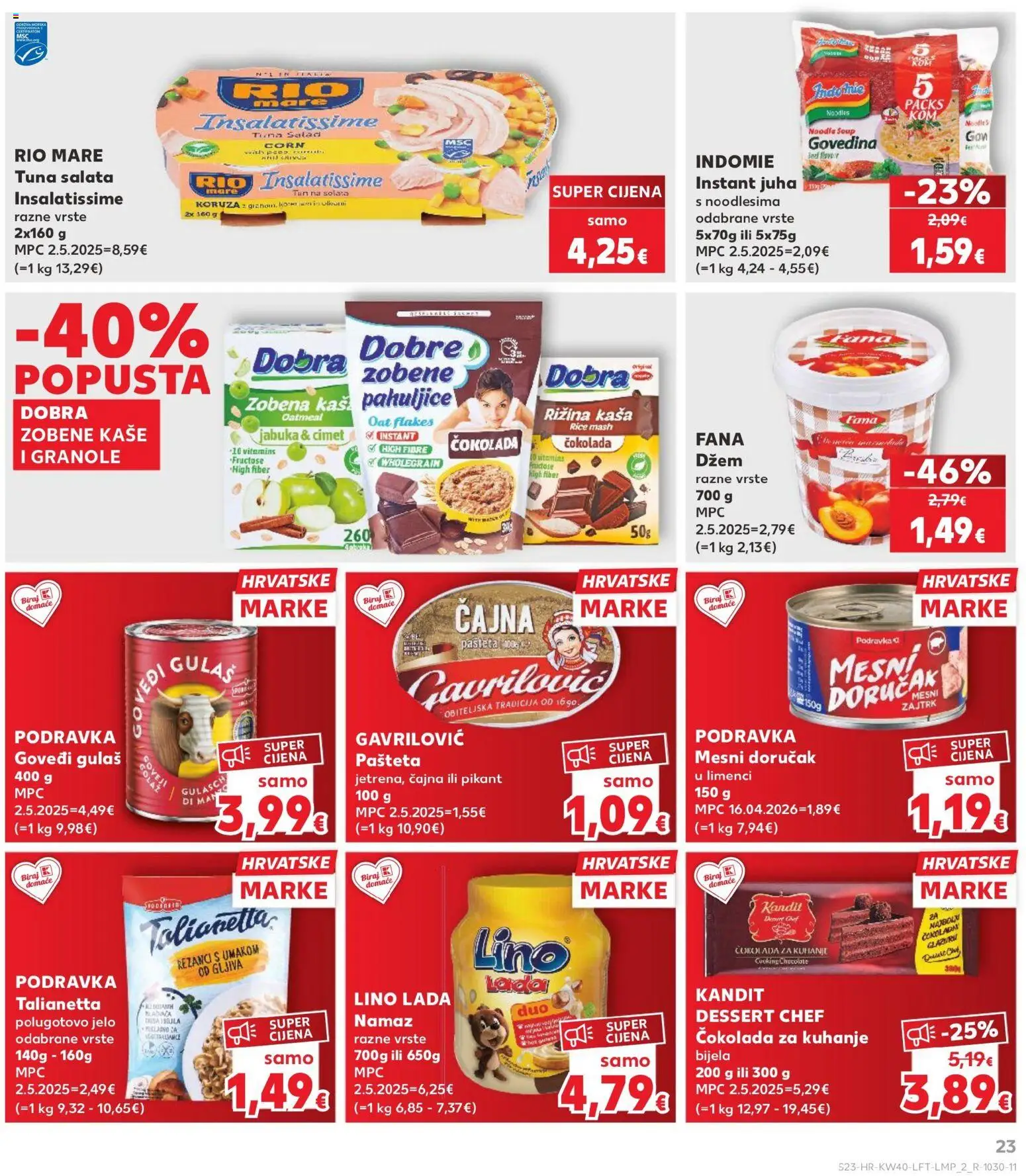 Kaufland katalog | vrijedi od 30.09.2026 | Stranica: 23 | Proizvodi: Podravka, Pahuljice, Pašteta, Jabuka