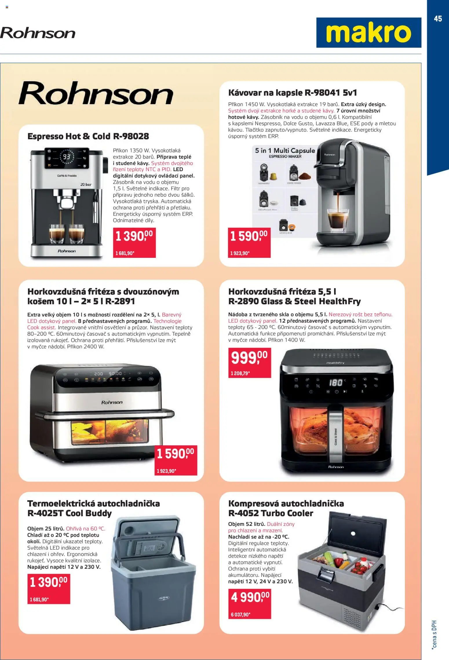 Makro leták - Obchodní partneři od 20.05.2026 | Strana: 45 | Produkty: Autochladnička, Kapsle, Fritéza, LED