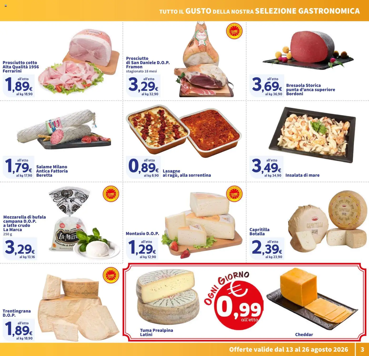 Volantino SIGMA del 13/08/2026 | Pagina: 3 | Prodotti: Insalata, Cheddar, Mozzarella, Lasagne