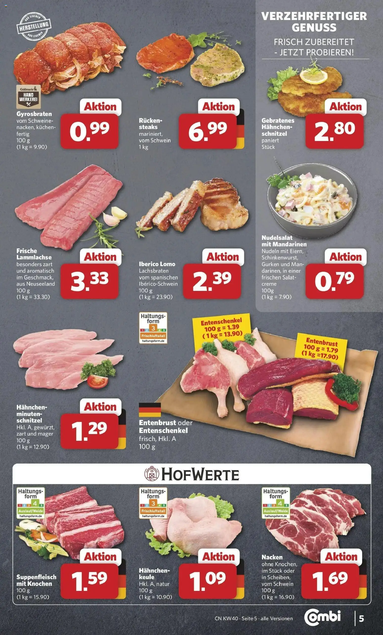 Combi Prospekt Weener (ab 28.09.2026) zum Blättern | Seite: 5 | Produkte: Mandarinen, Creme, Gurken, Salat