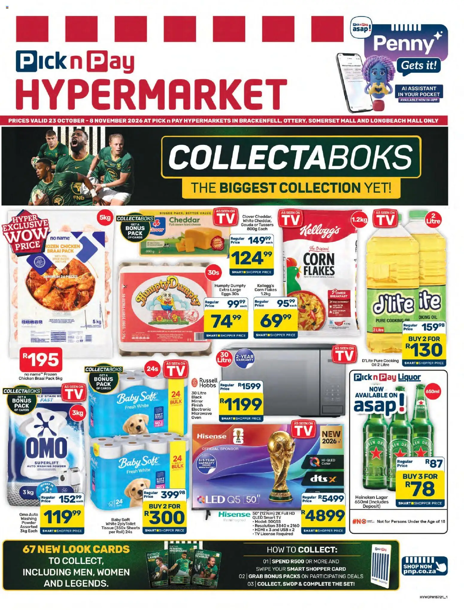 New Pick n Pay catalogue – valid from 23/10/2026 | Page: 1 | Products: TV, Vitamins, Frozen chicken, Powder