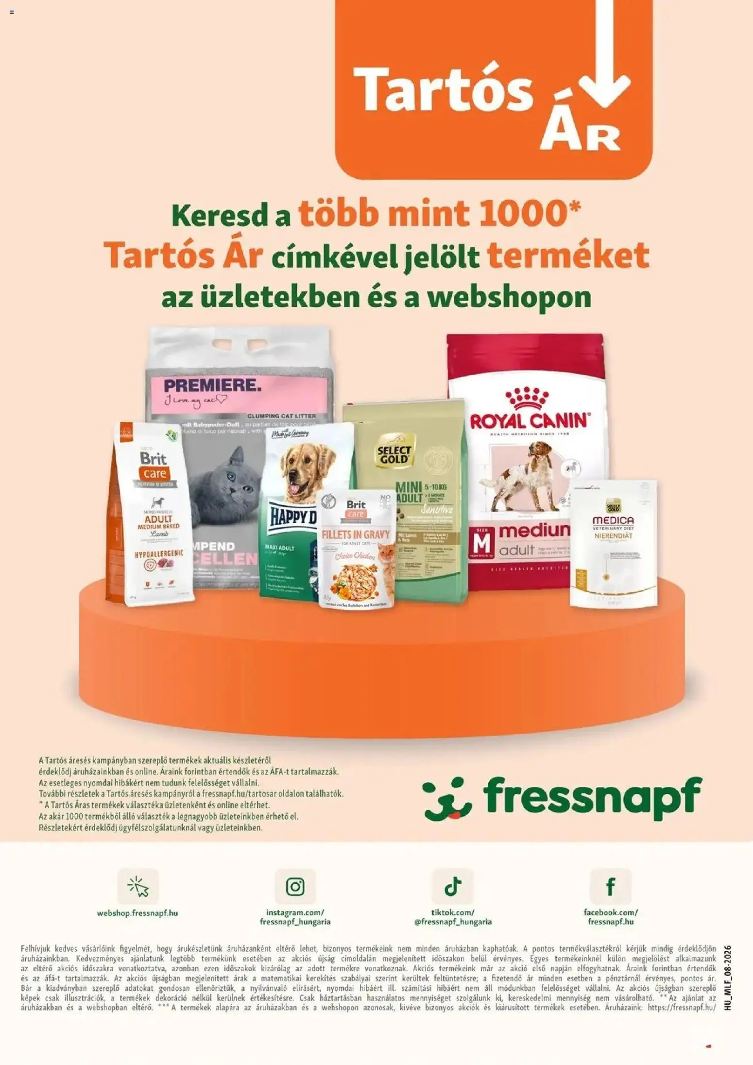 Fressnapf akciós ujság - amely érvényes a következő dátumtól: 2026.08.06. | Oldal: 15 | Termékek: Dekoráció