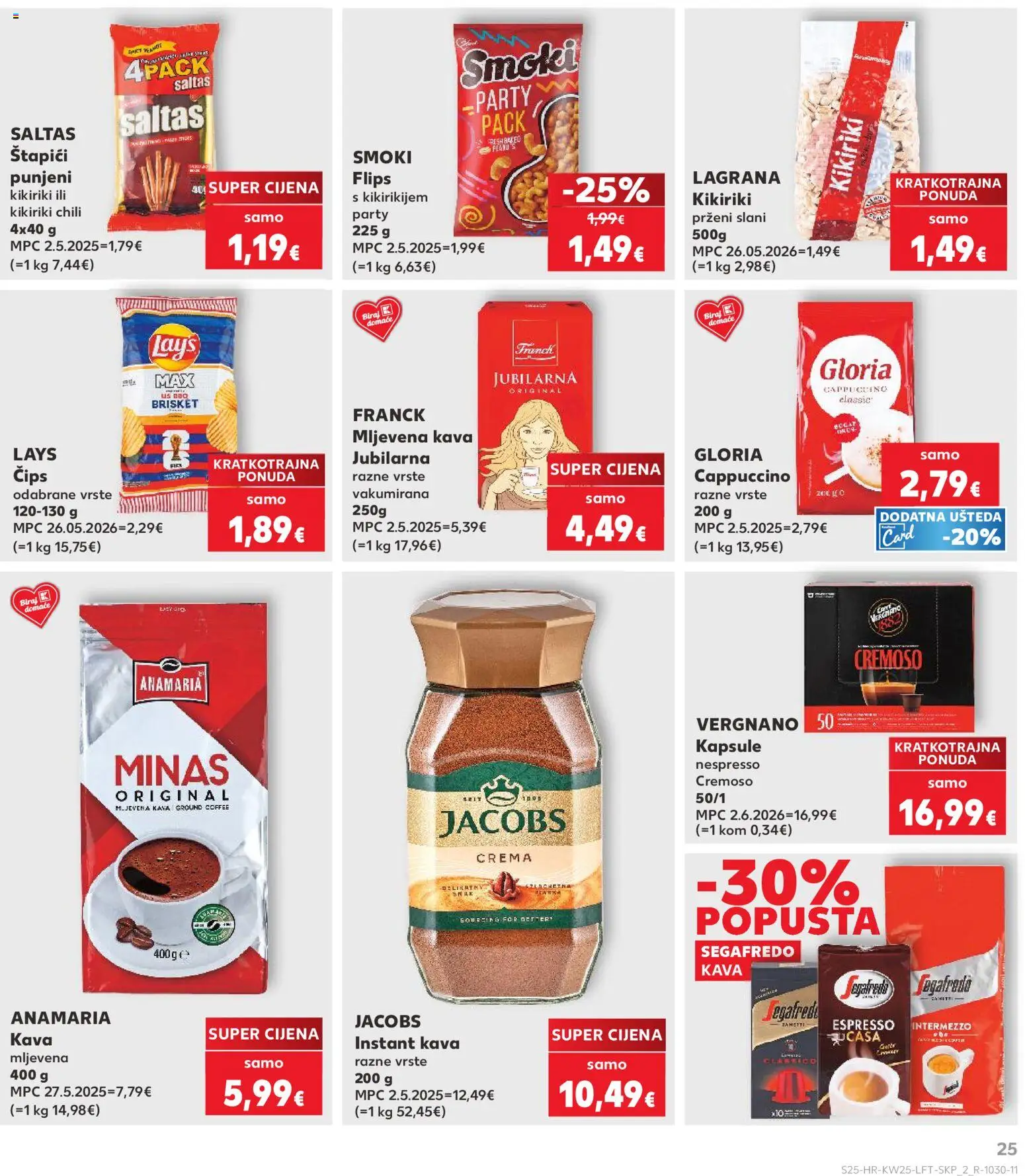 Kaufland katalog | vrijedi od 17.06.2026 | Stranica: 25 | Proizvodi: Kava instant, Mljevena kava, Jacobs, Čips