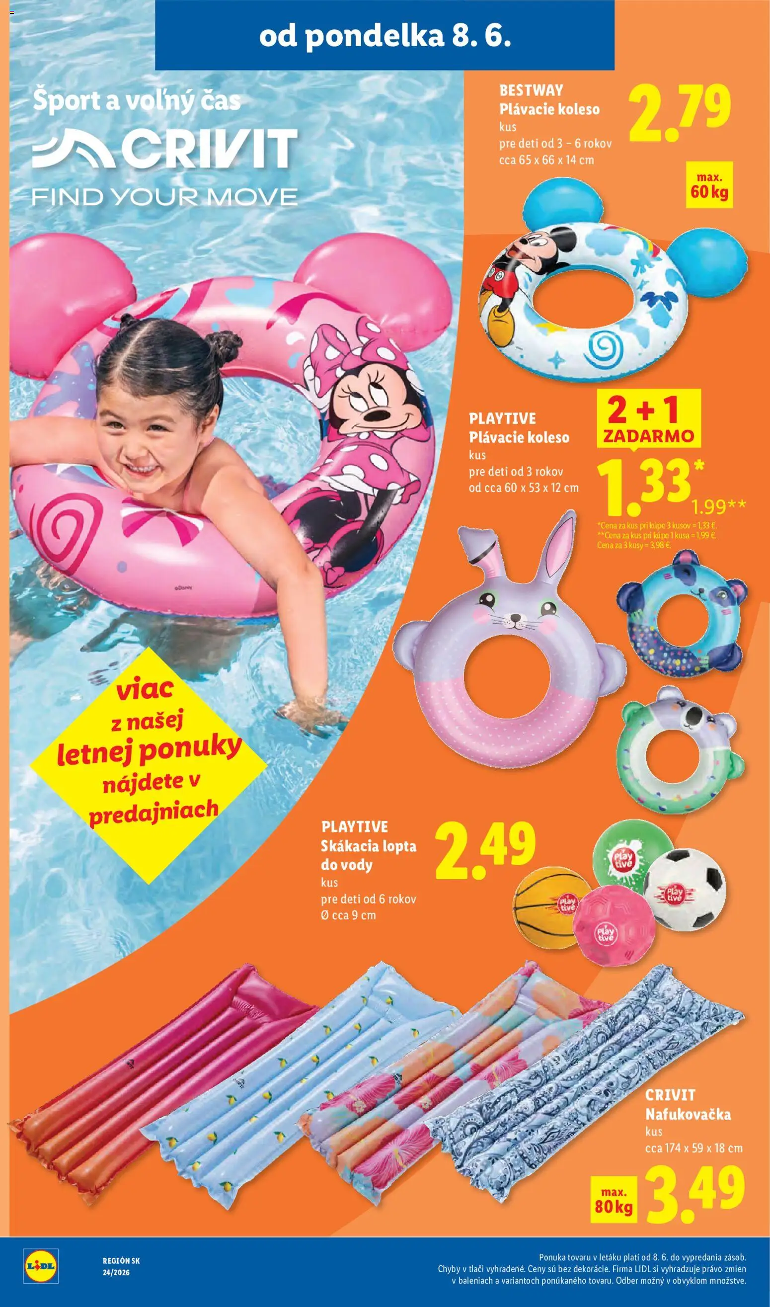 Nové Lidl akcie – leták je platný od 08.06.2026 | Strana: 60 | Produkty: Lopta, Nafukovačka