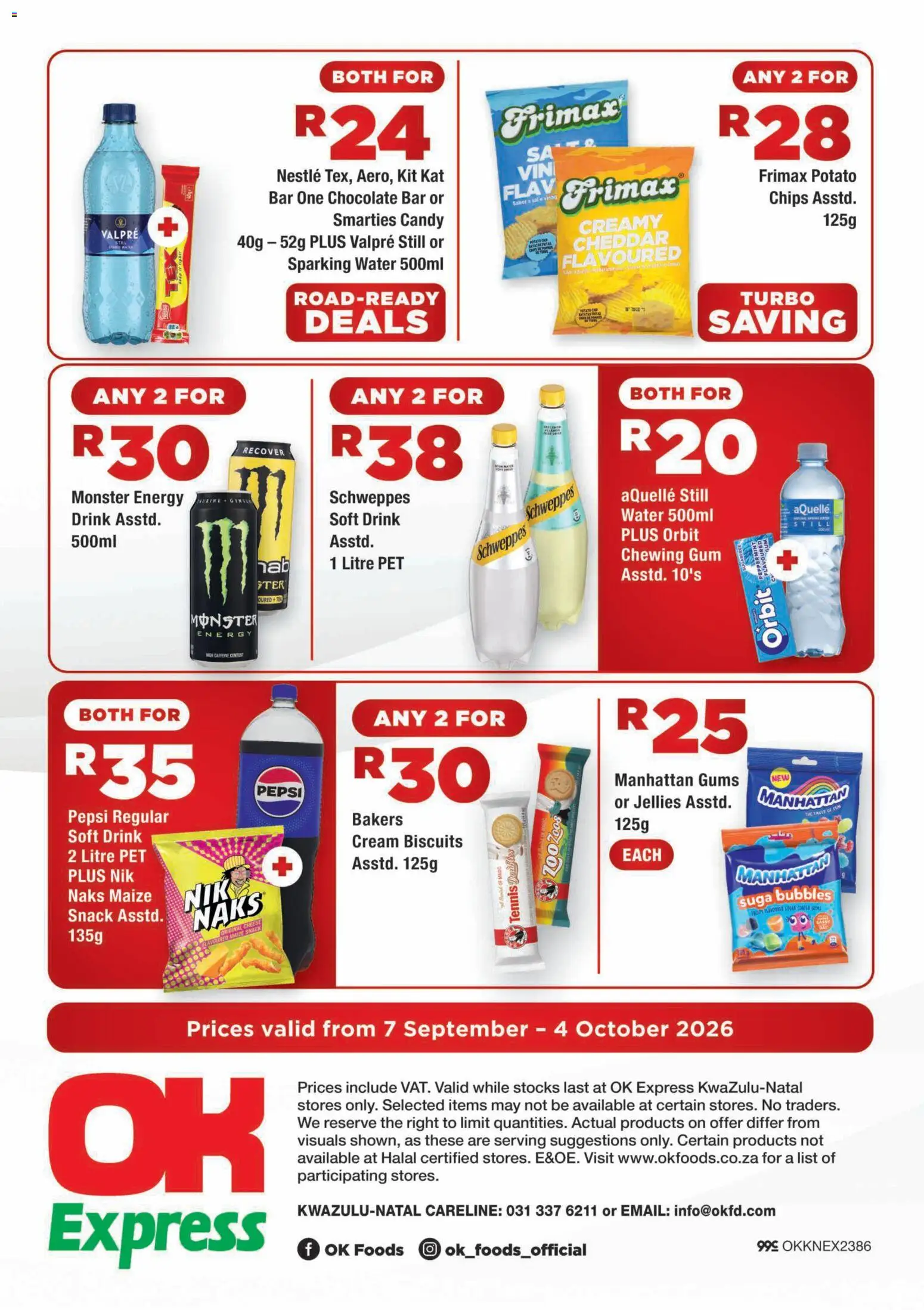 New OK Foods catalogue – valid from 07/09/2026 | Page: 4 | Products: Biscuits, Chips, Cheddar, Cream