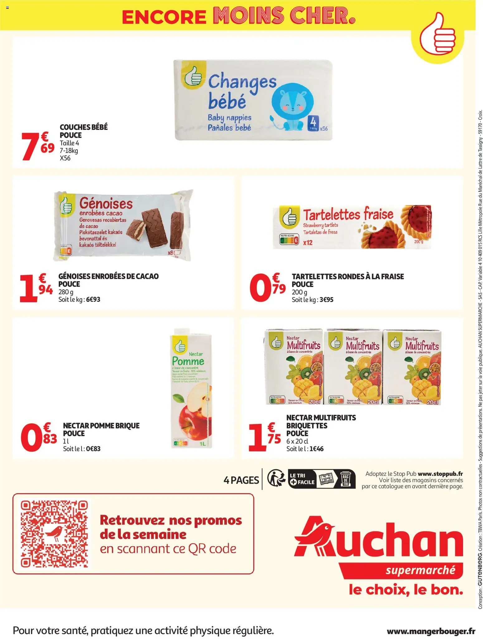 {H1} | Page: 4 | Produits: Couches Bebe, Fraise, Pomme, Base