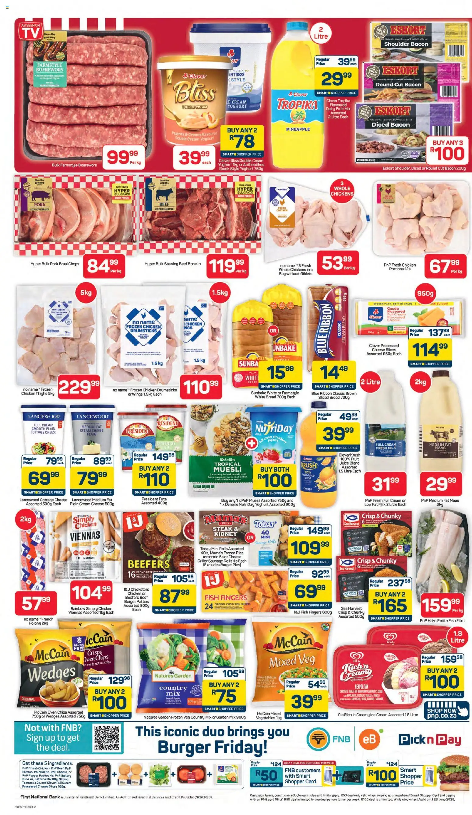 New Pick n Pay catalogue – valid from 25.05.2026 | Page: 2 | Products: Milk, Cheese, Griller, Lettuce