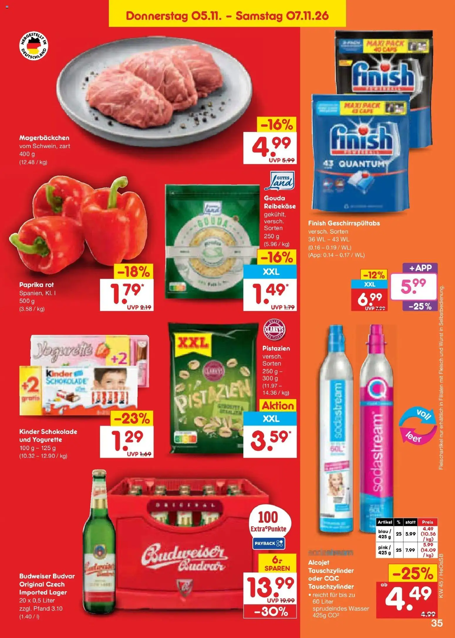 Netto Marken-Discount Prospekt Rostock (ab 02.11.2026) » Angebote | Seite: 51 | Produkte: Yogurette, Gouda, Finish, Wasser