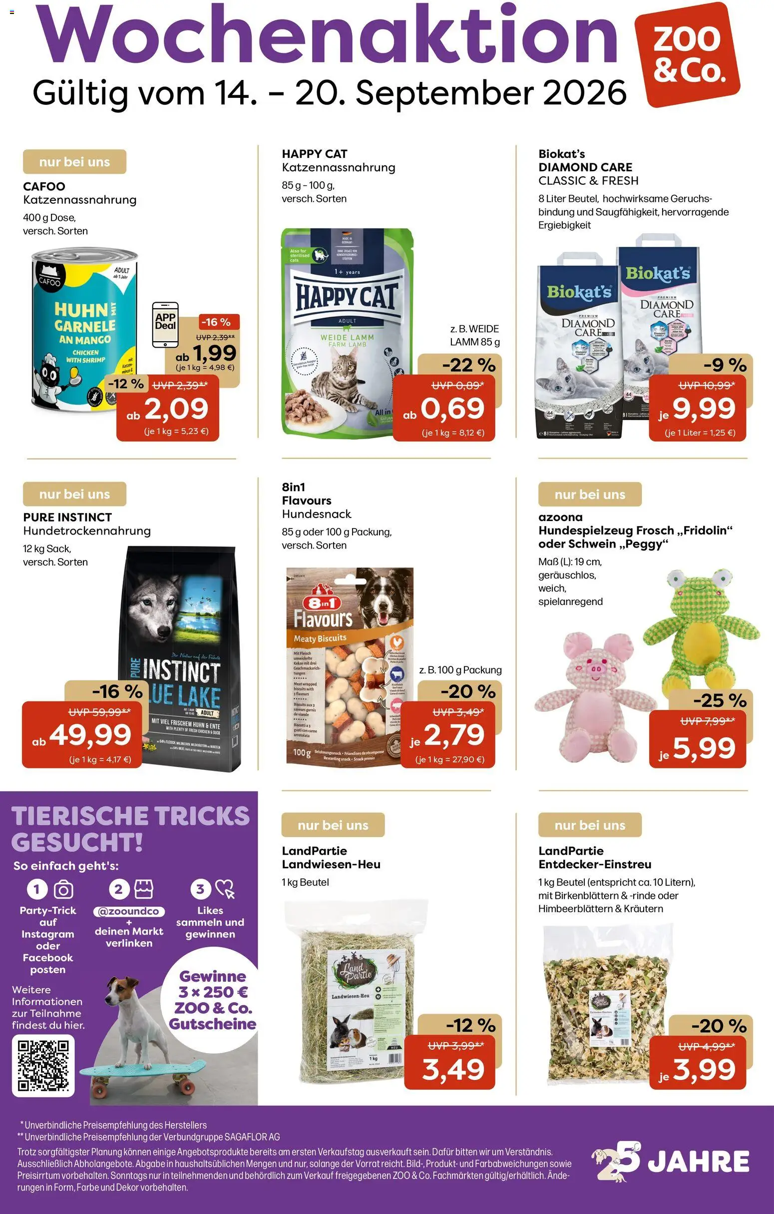 Zoo & co Prospekt – gültig ab 14.09.2026 | Seite: 1 | Produkte: Mango, Fleisch, Kekse, Ente