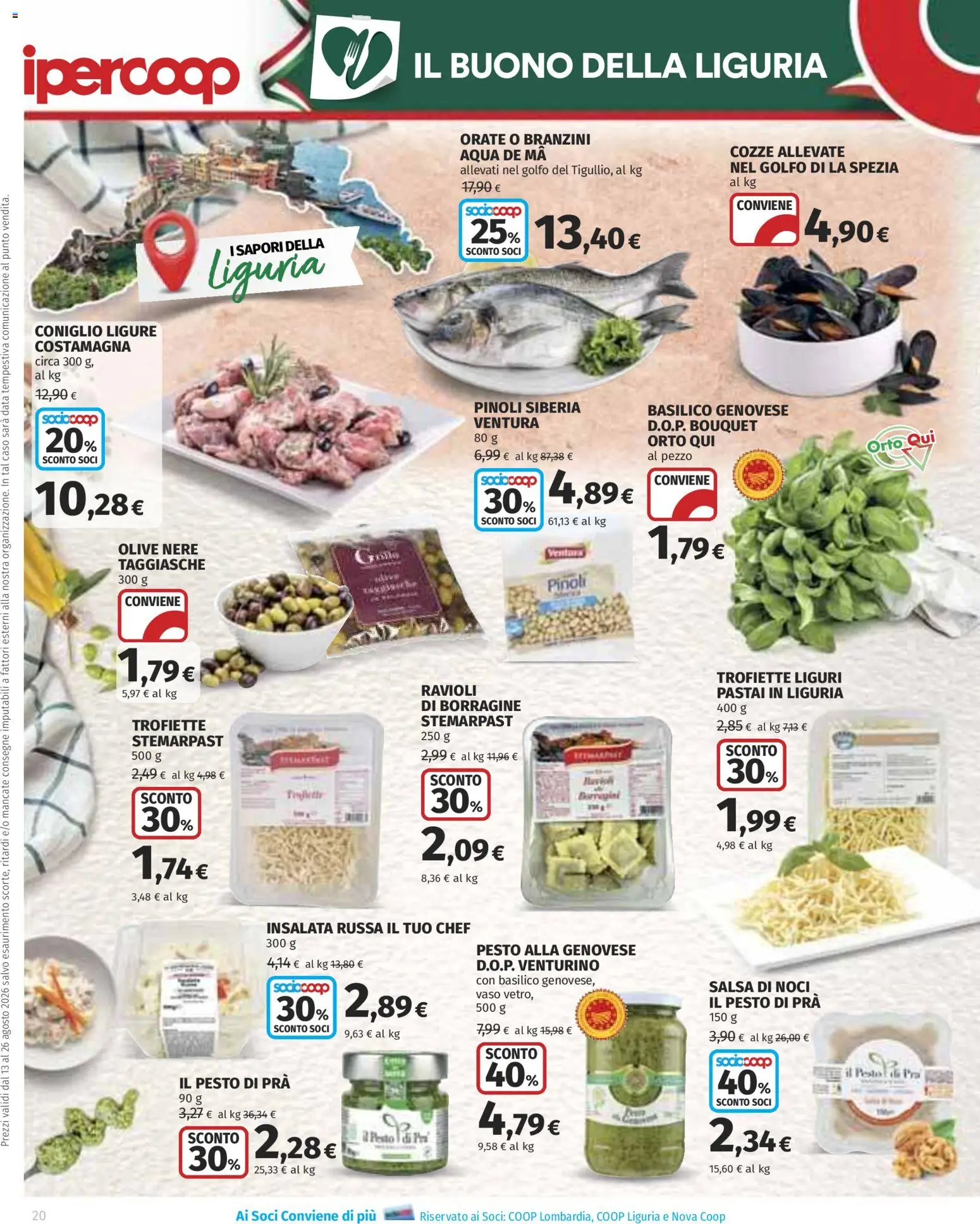 Volantino Ipercoop del 13/08/2026 | Pagina: 20 | Prodotti: Noci, Data, Coniglio, Basilico