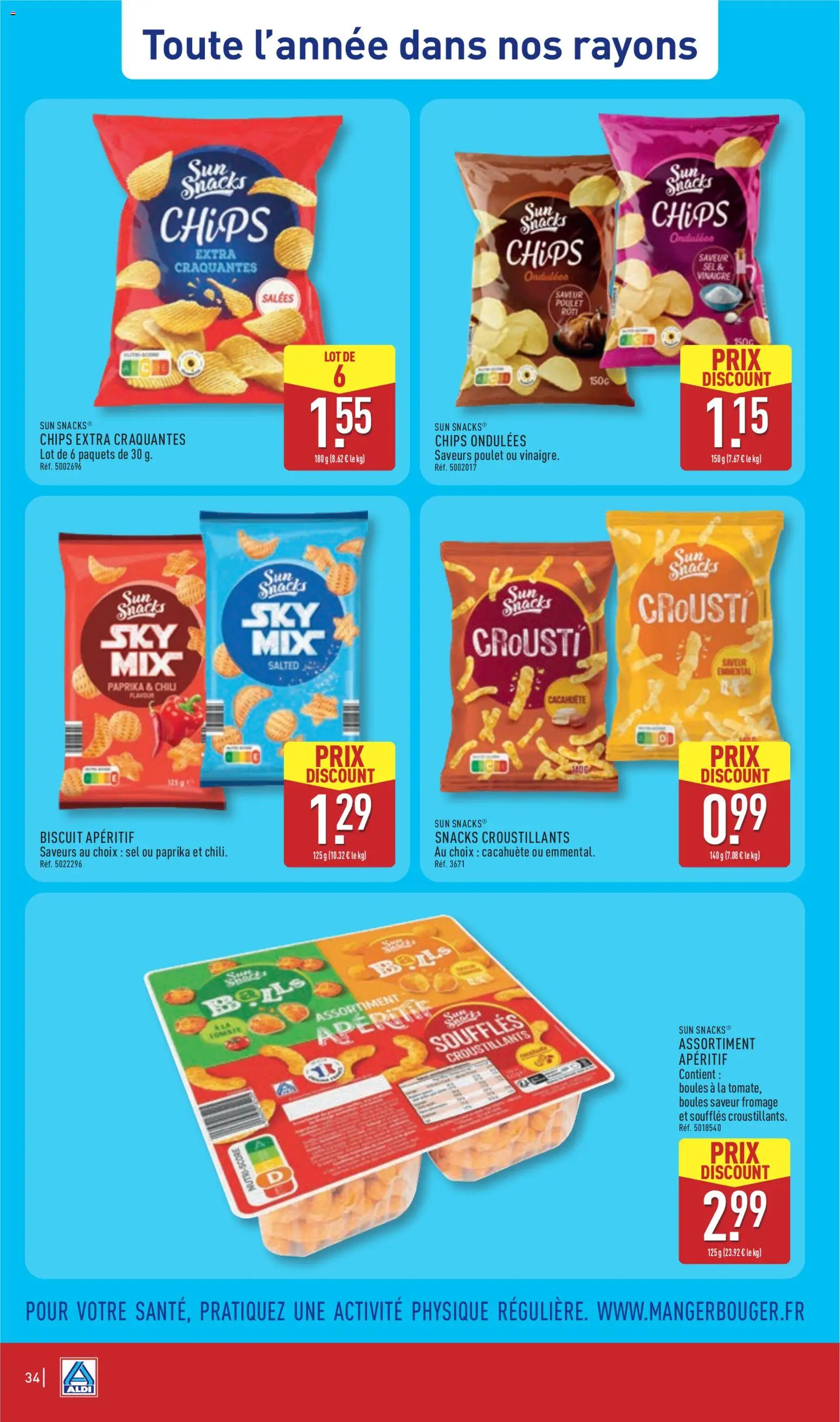 {H1} | Page: 38 | Produits: Cacahuète, Paprika, Fromage, Chips