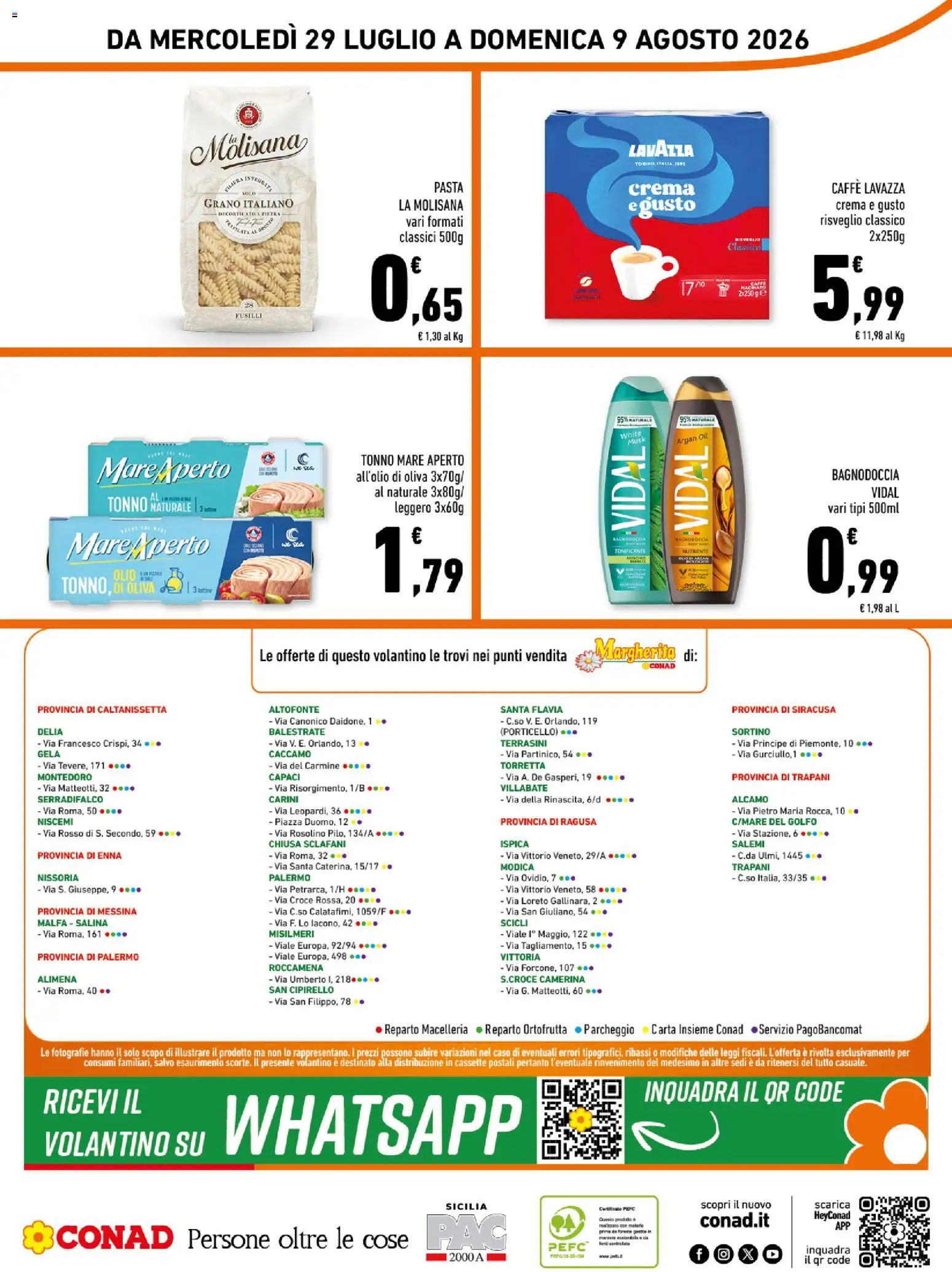 Volantino Conad del 29/07/2026 | Pagina: 16 | Prodotti: Crema, Caffè, Lavazza, Doccia