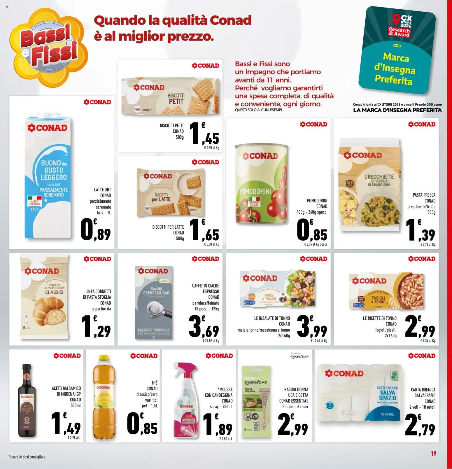 Volantino Conad del 29/07/2026 | Pagina: 19 | Prodotti: Rasoio, Pasta sfoglia, Aceto, Mais