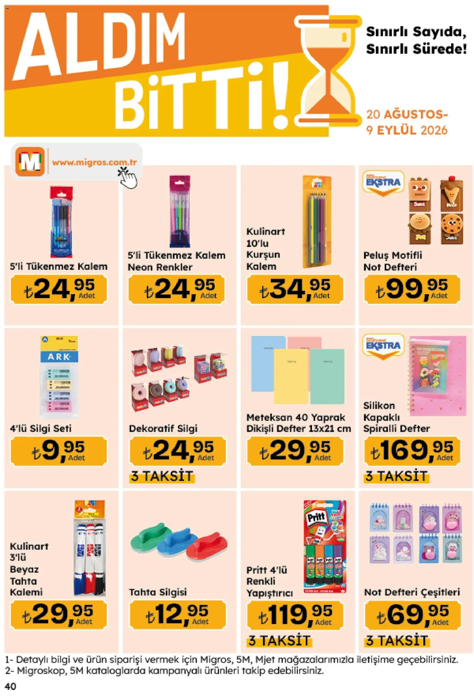 Migros Katalog - Migroskop - 20 Ağustos 2026 tarihinden itibaren geçerlidir | Sayfa: 159 | Ürünler: Not defteri, Tükenmez kalem, Tahta silgisi