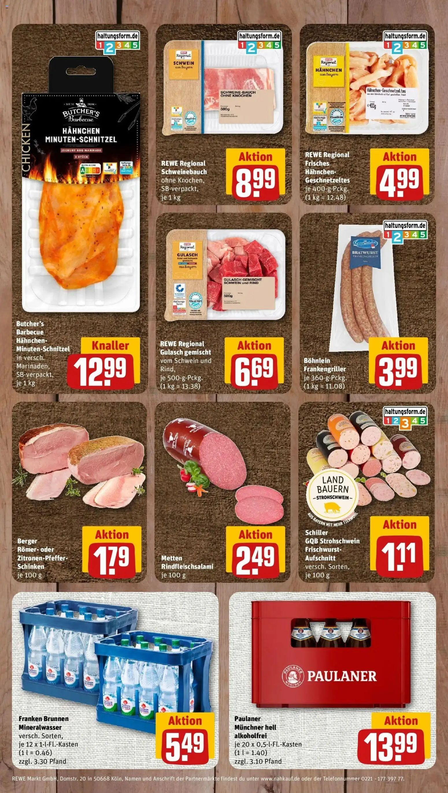 REWE Prospekt ab 10.08.2026 zum Blättern » Angebote | Seite: 8 | Produkte: Joghurt, Mineralwasser, Schinken, Paulaner