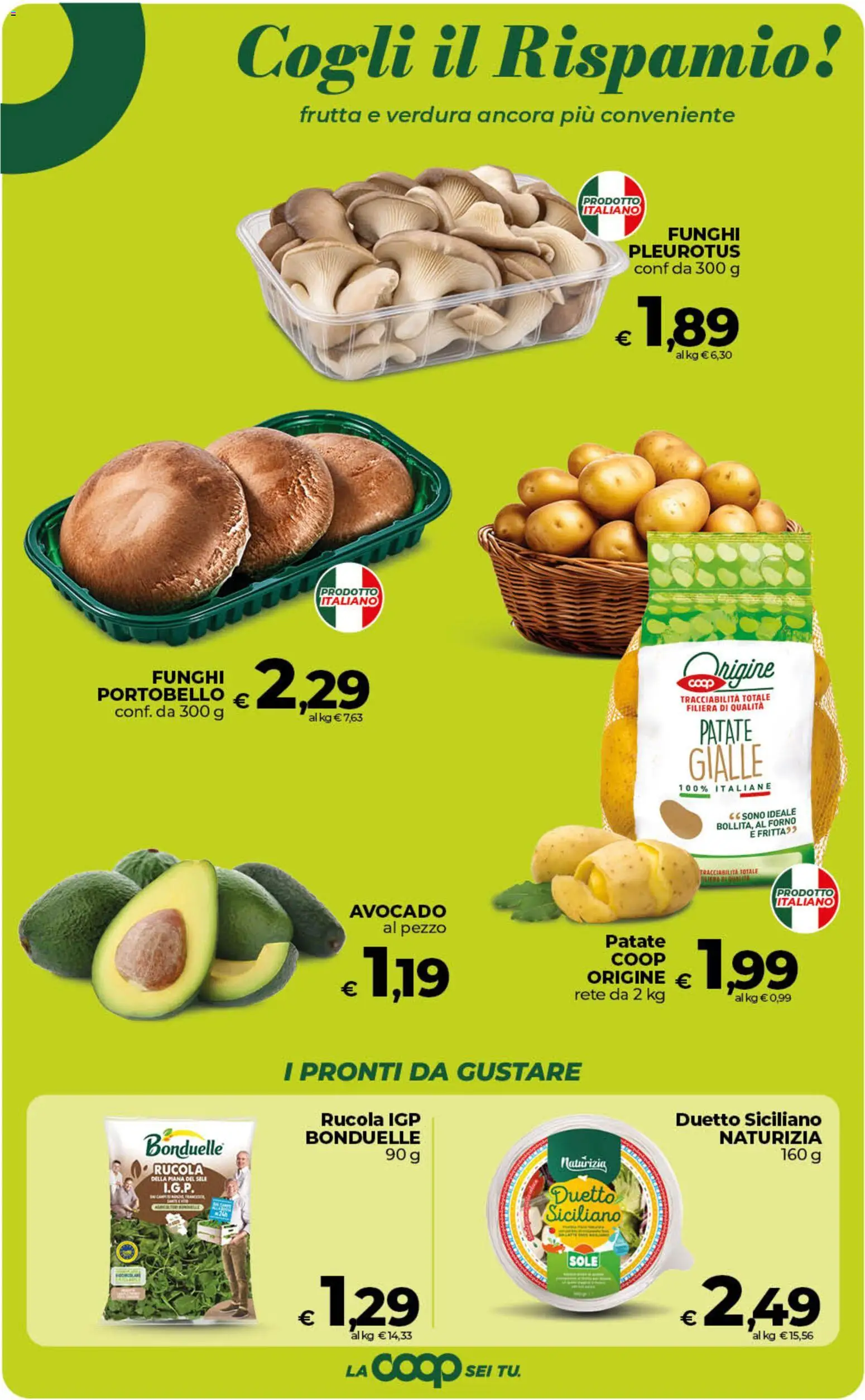 Volantino COOP del 13/10/2026 | Pagina: 15 | Prodotti: Rucola, Frutta, Funghi, Forno