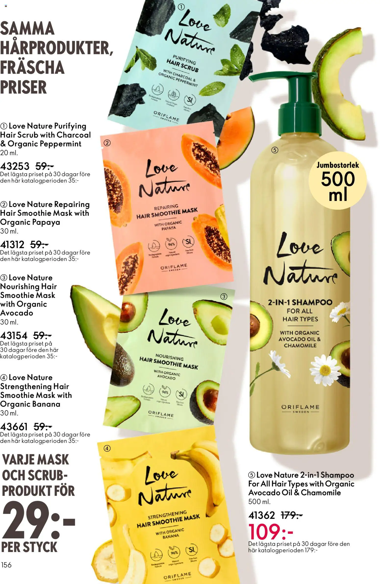 Oriflame reklamblad aktuell från 11.03.2026 | Sida: 156 | Produkter: Avocado, Mask, Papaya