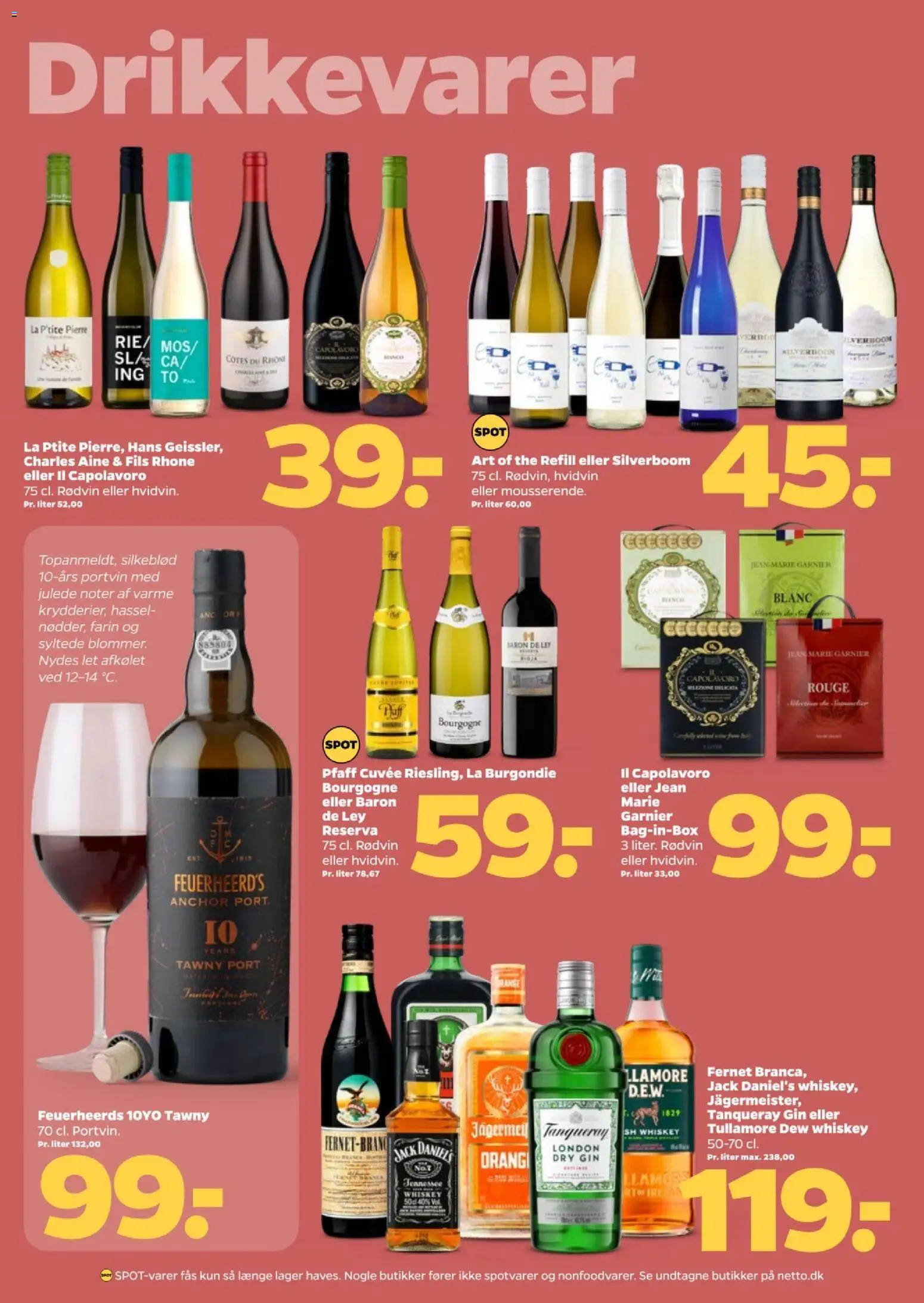 Netto tilbudsavis – gyldig fra 24/10/2026 | Side: 25 | Produkter: Gin, Hvidvin, Rødvin, Jack Daniel's