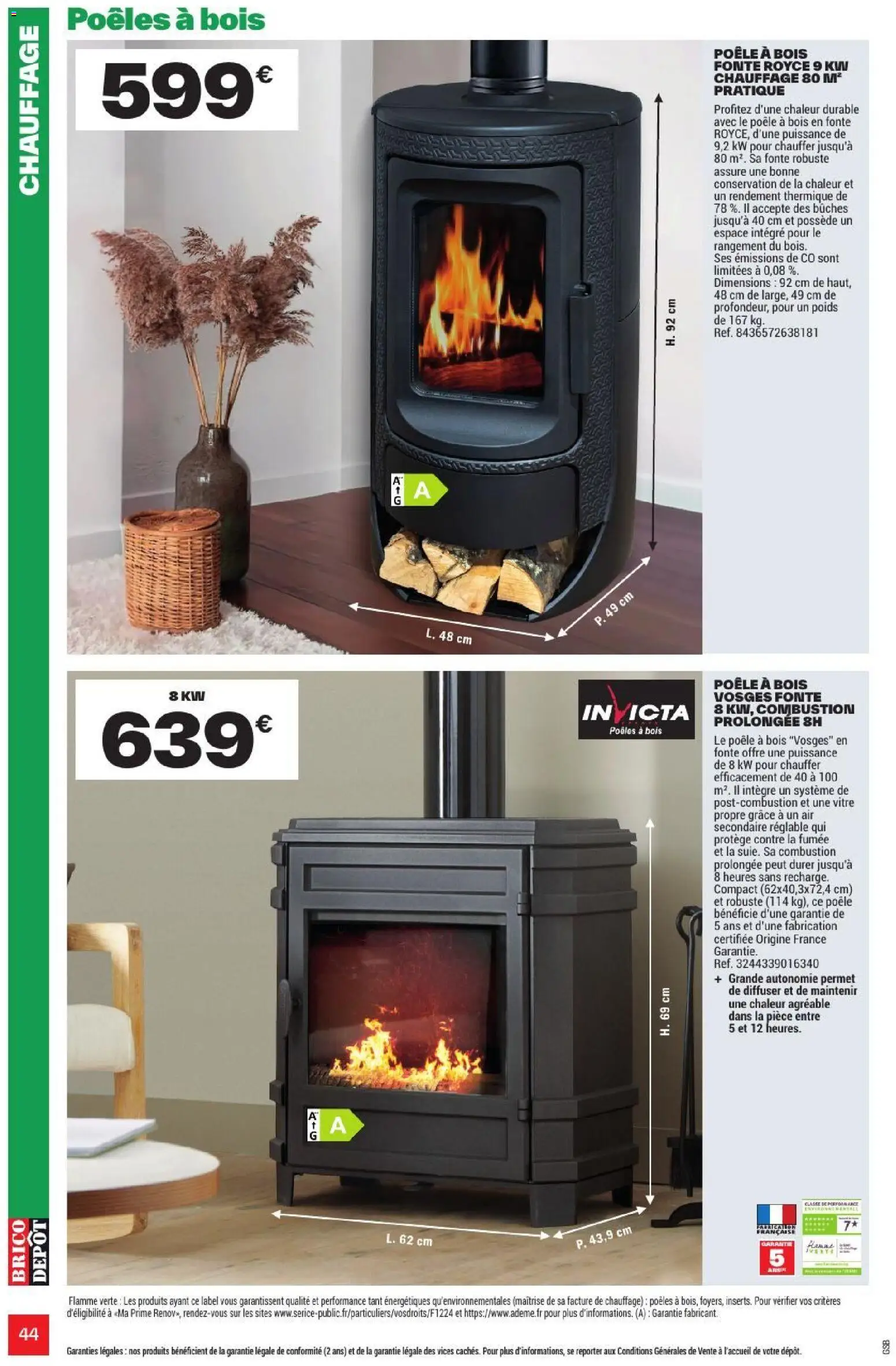 {H1} | Page: 44 | Produits: Poêle, Poids, Poêle à bois